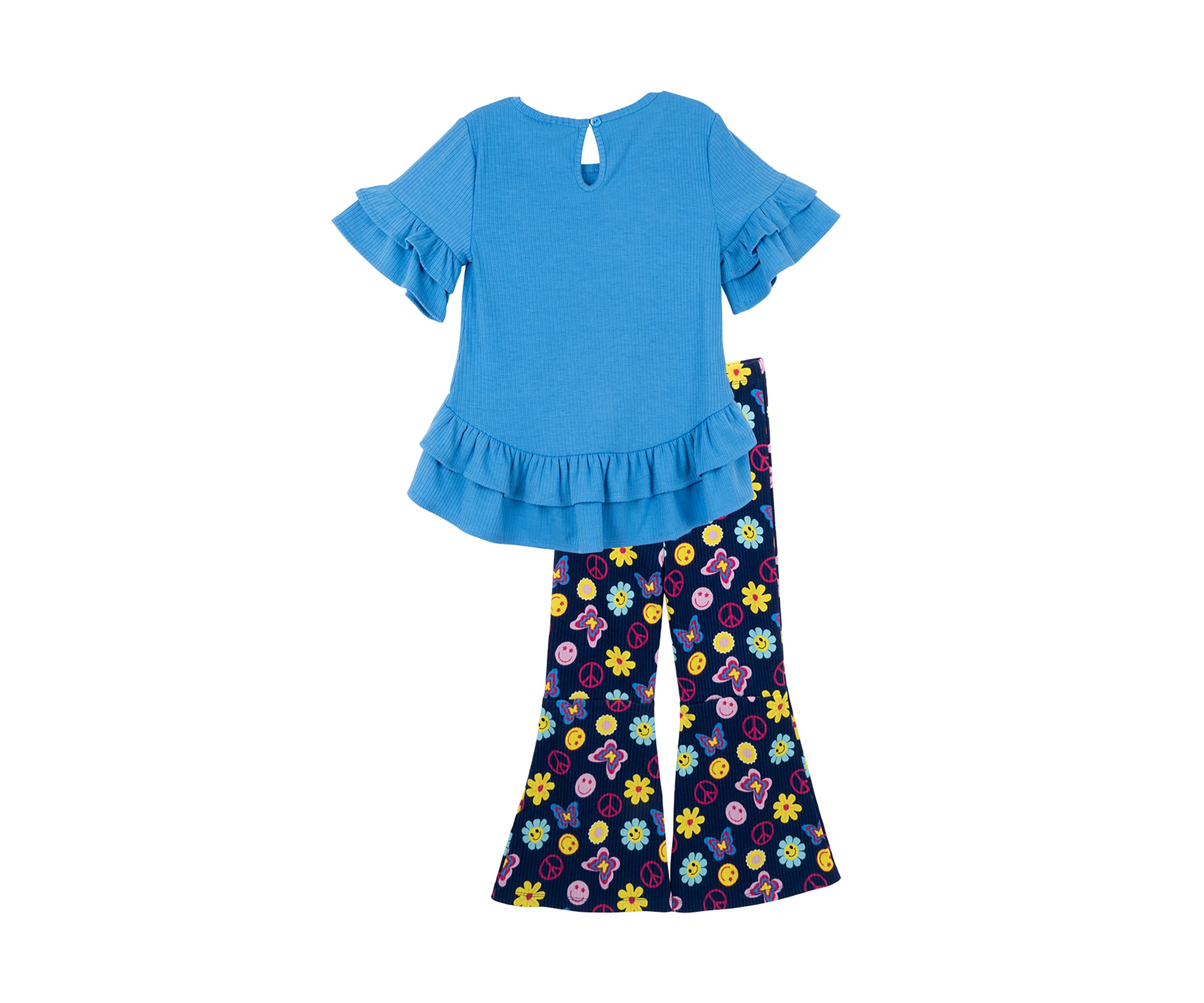 Toddler Girls Peace Appliqué Top and Printed Leggings Set