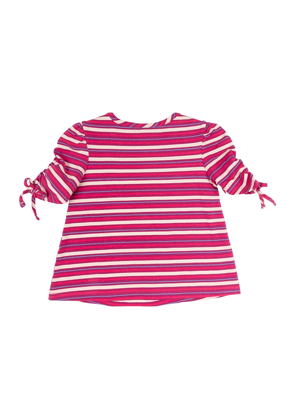 Toddler Girls Striped Ruched Sleeve Top