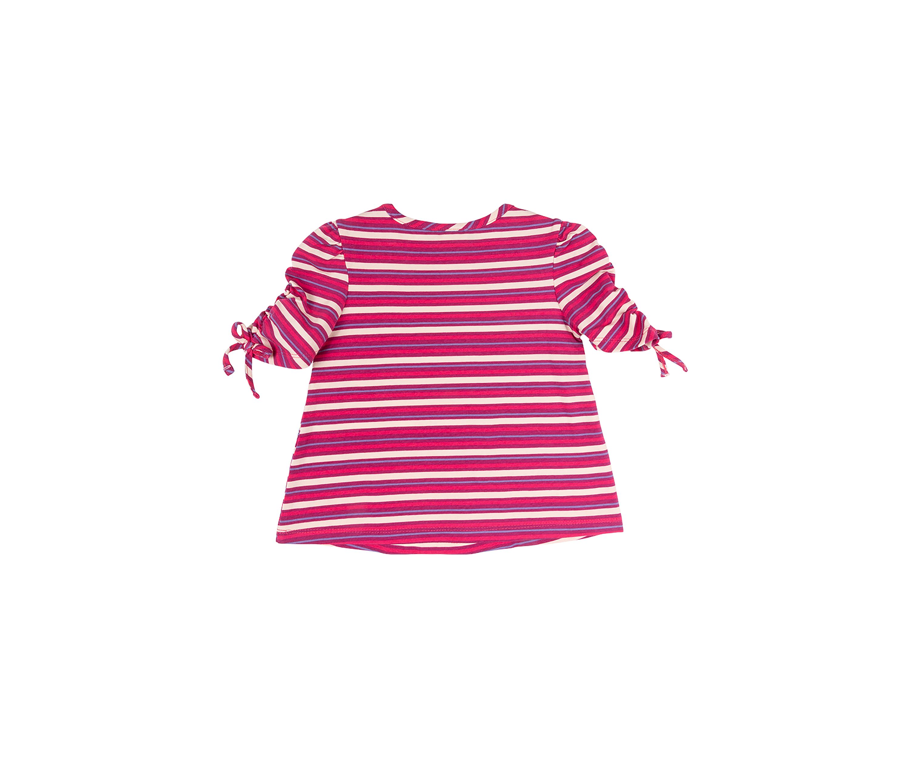 Toddler Girls Striped Ruched Sleeve Top