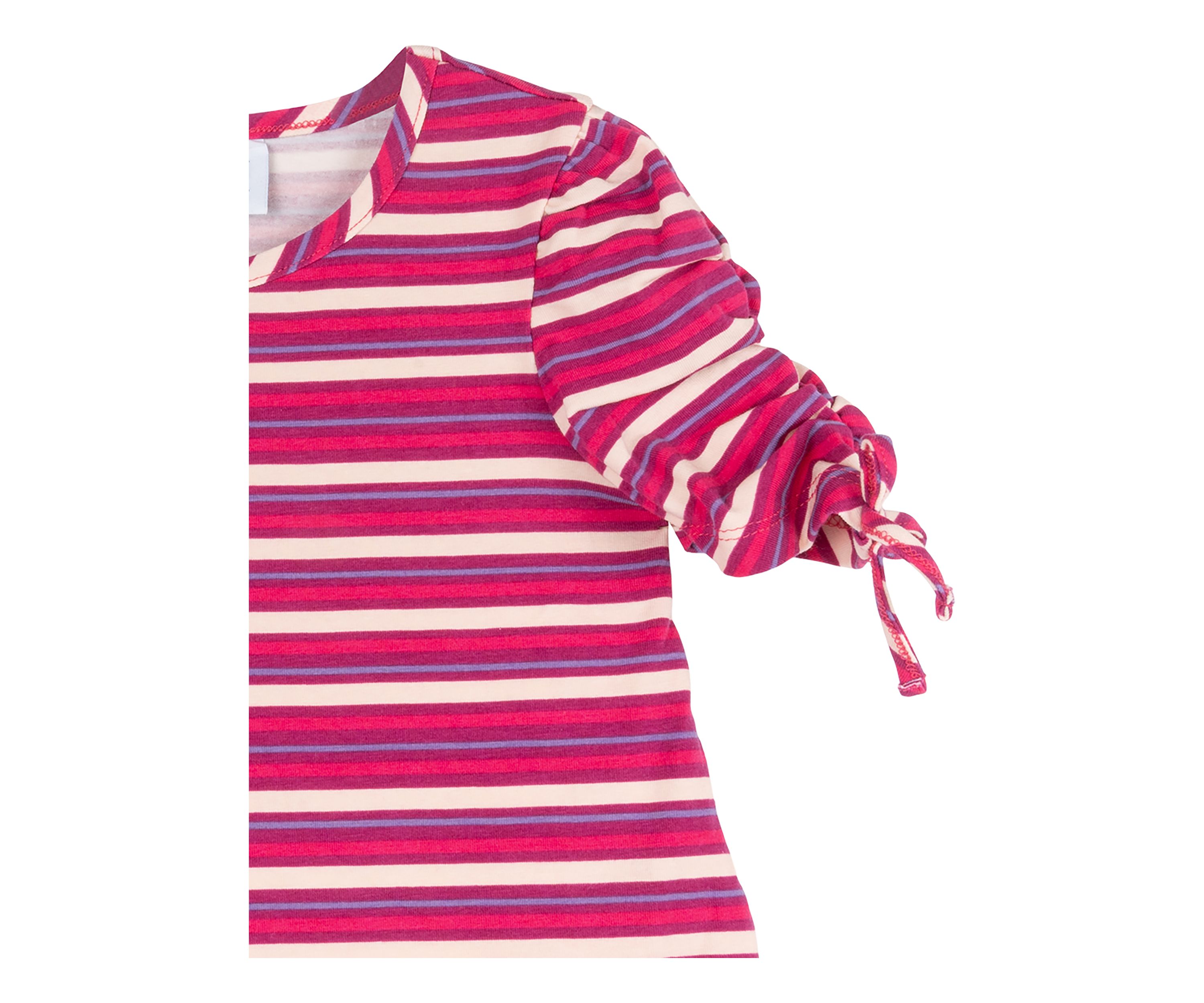 Toddler Girls Striped Ruched Sleeve Top