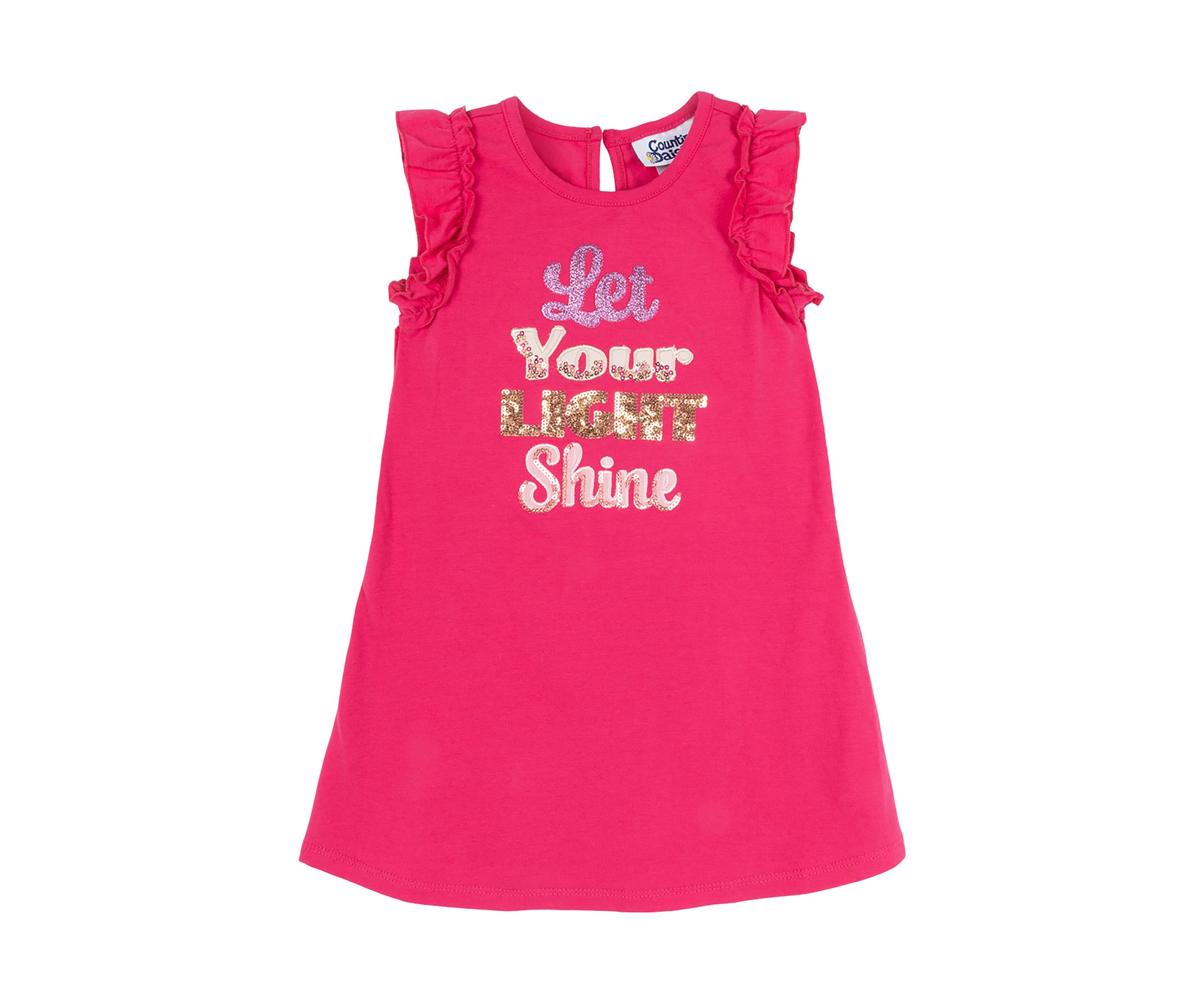 Toddler Girls Let Your Light Shine Sequin Graphic Dress