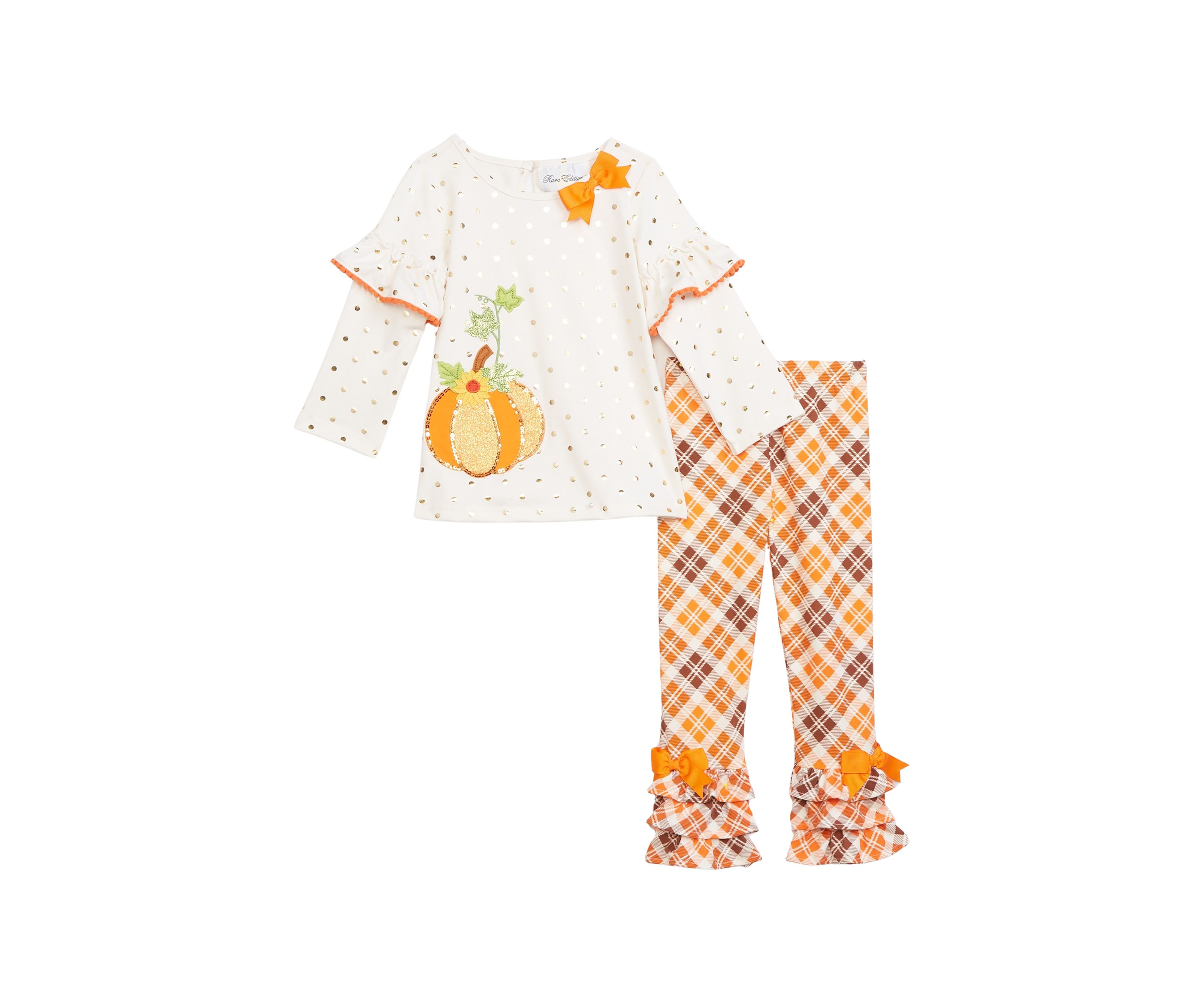 Toddler Girls Foil Dot Turkey Set