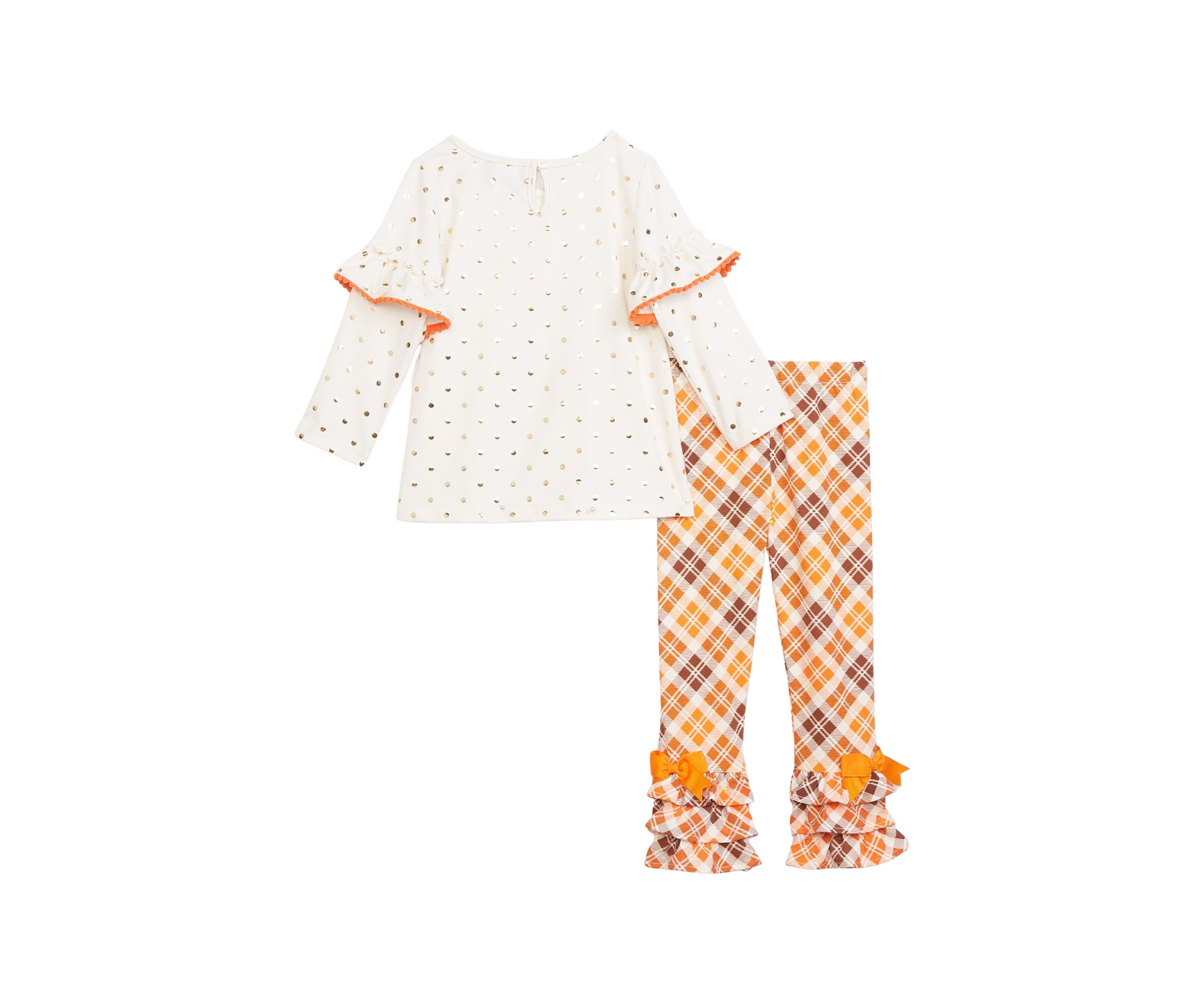 Toddler Girls Foil Dot Turkey Set