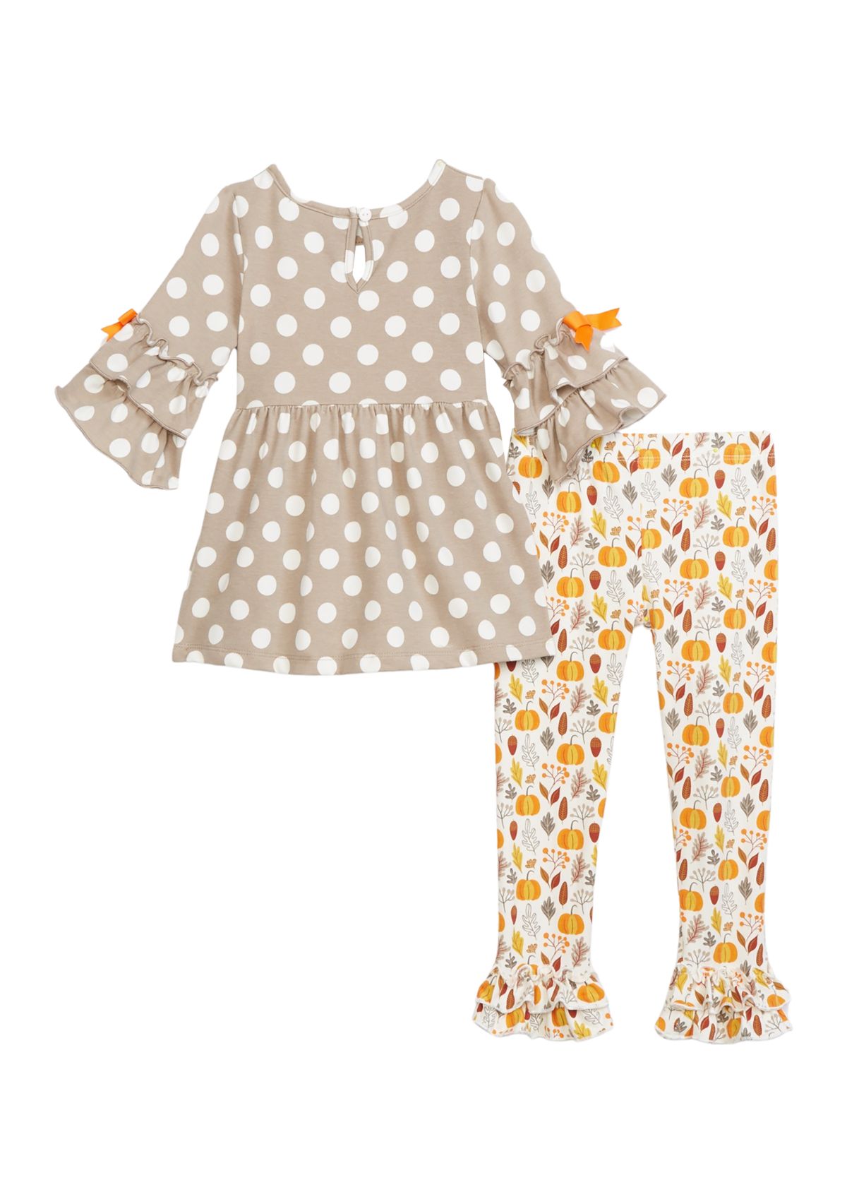 Toddler Girls Dot Knit Pumpkin Set