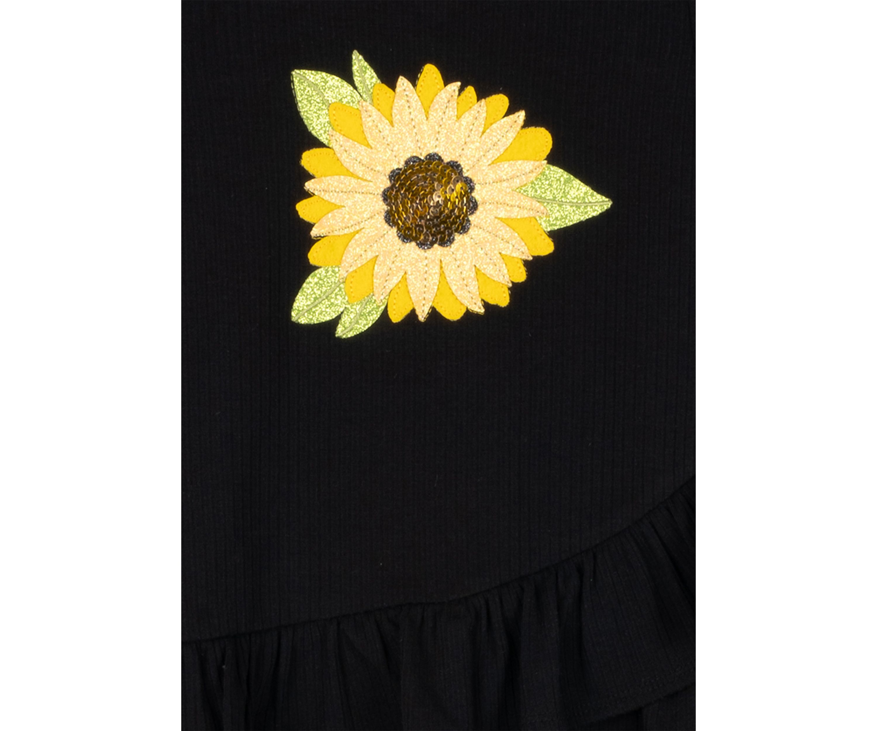 Toddler Girls Sunflower Appliqué Top and Printed Leggings Set