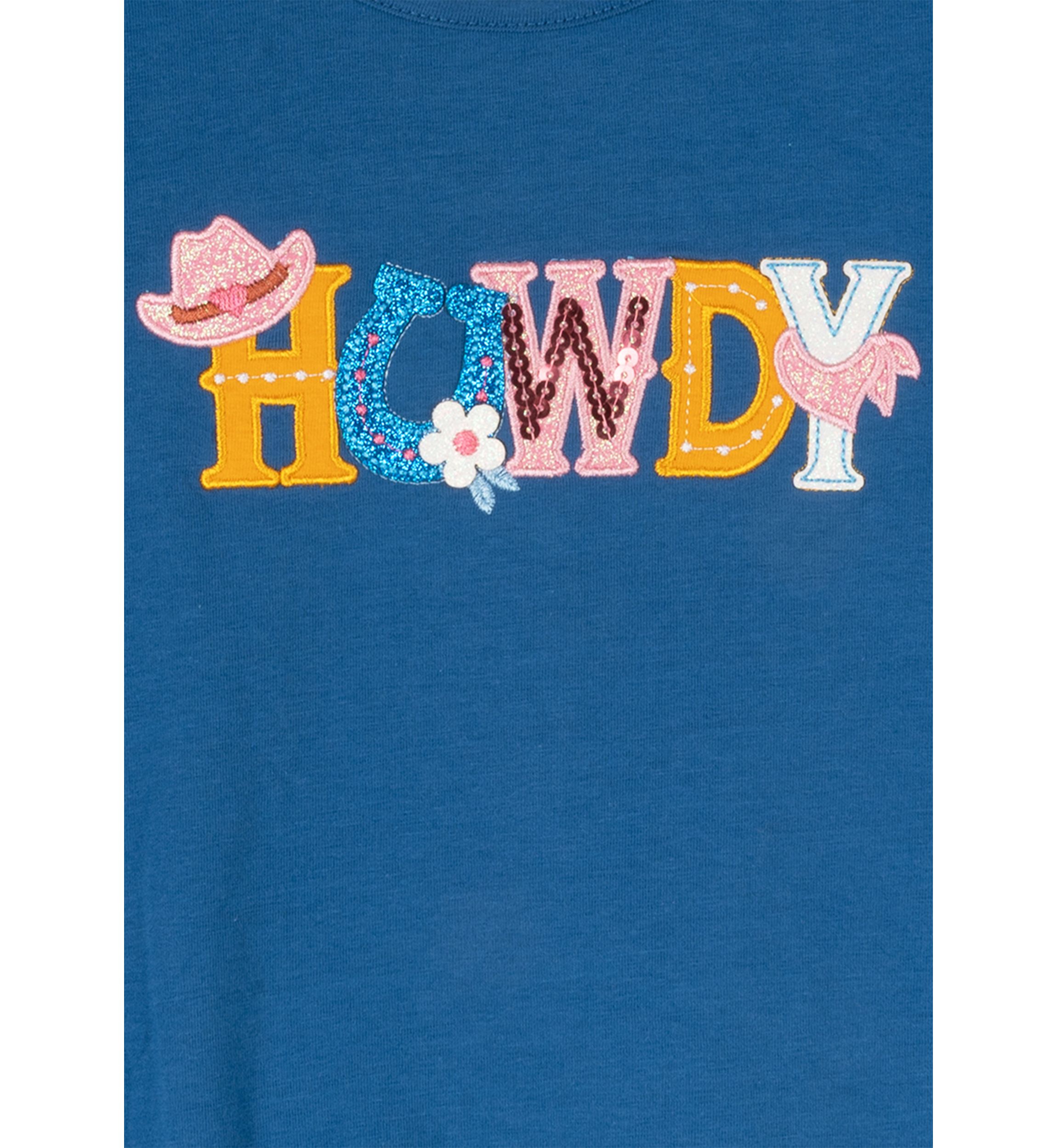 Toddler Girls Howdy Long Sleeve Graphic Top