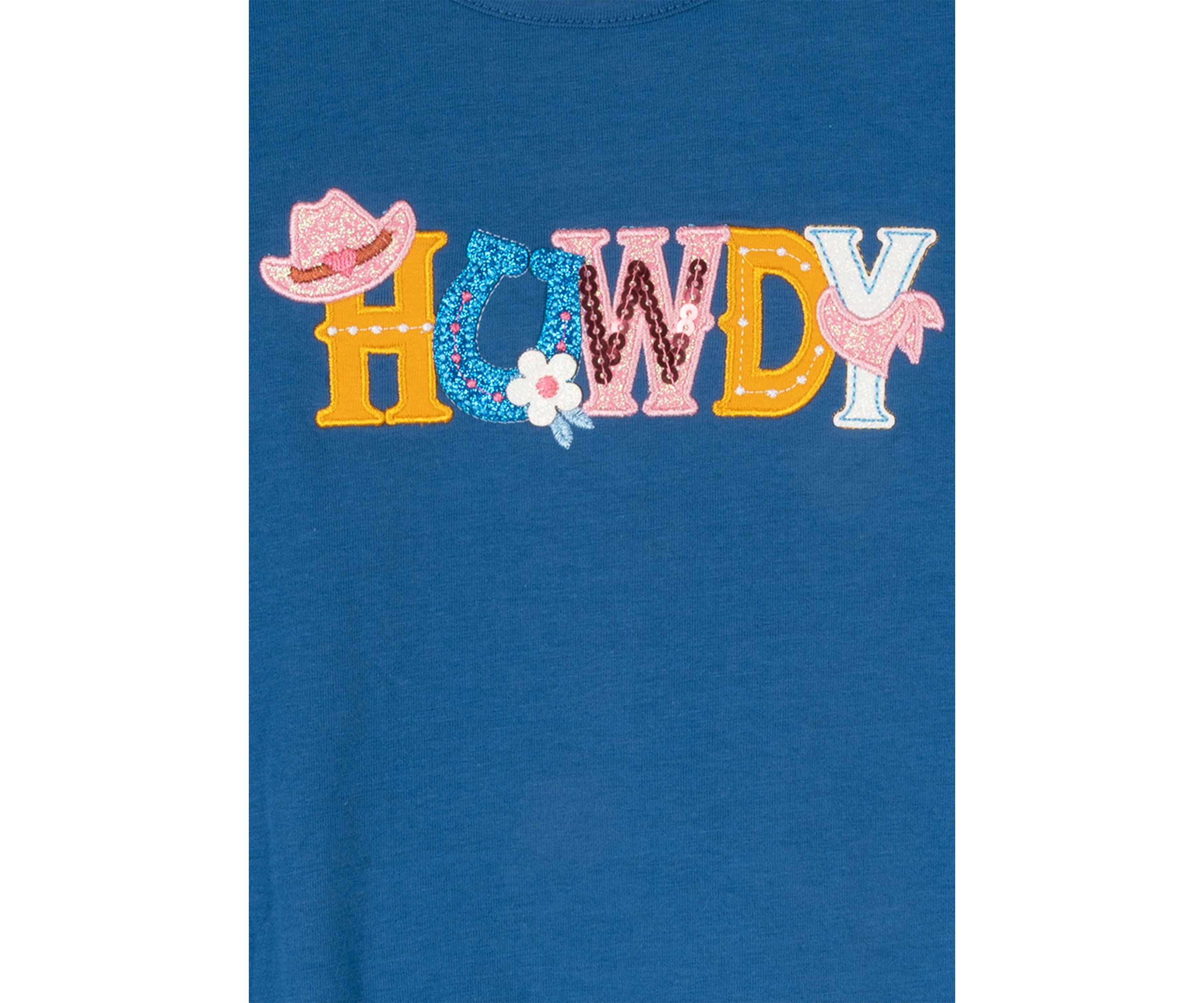 Toddler Girls Howdy Long Sleeve Graphic Top