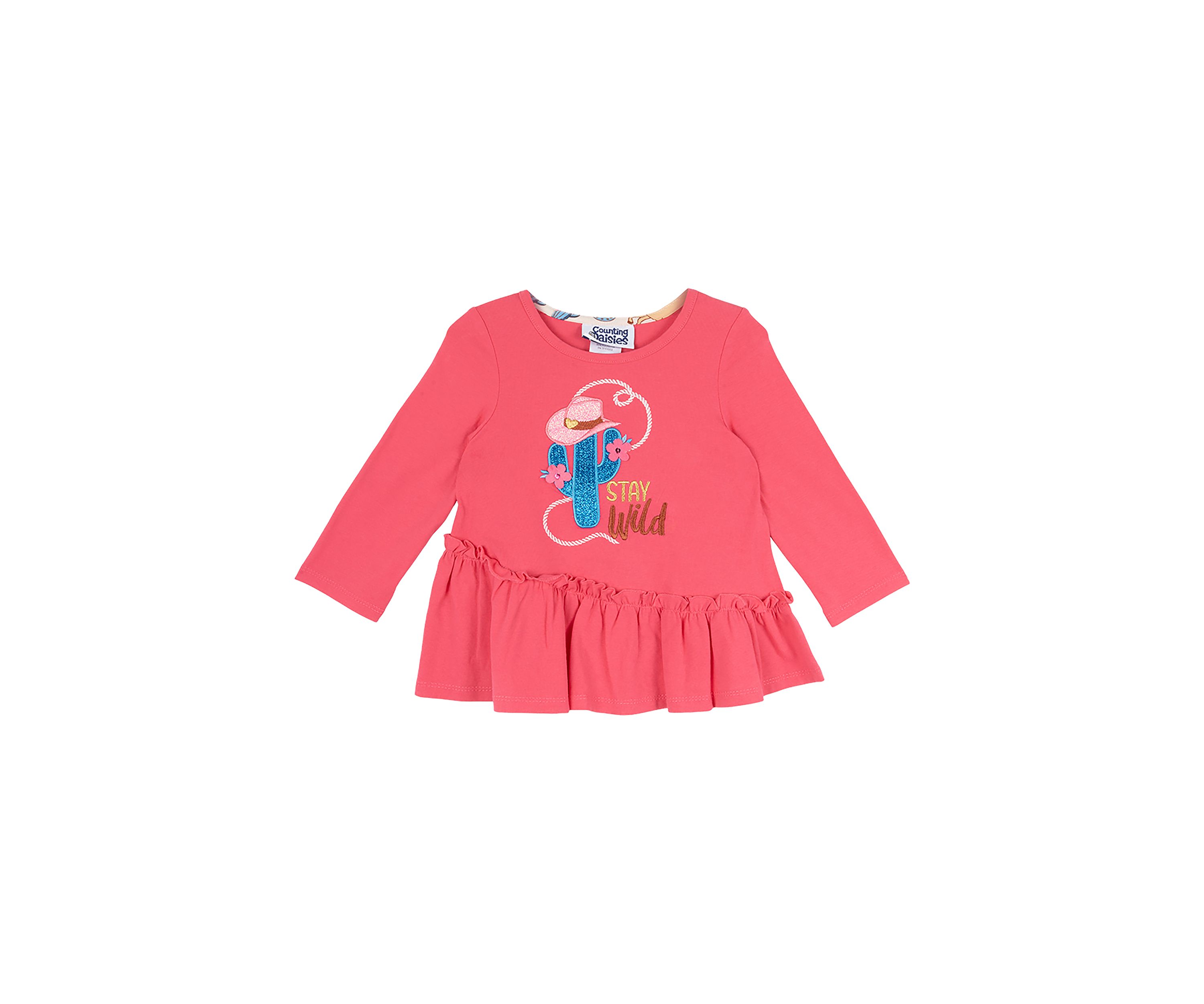 Toddler Girls Stay Wild Cactus Graphic Top