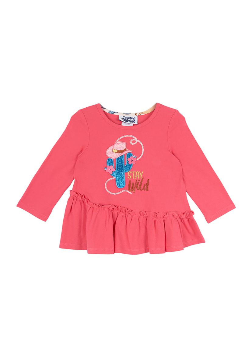Toddler Girls Stay Wild Cactus Graphic Top