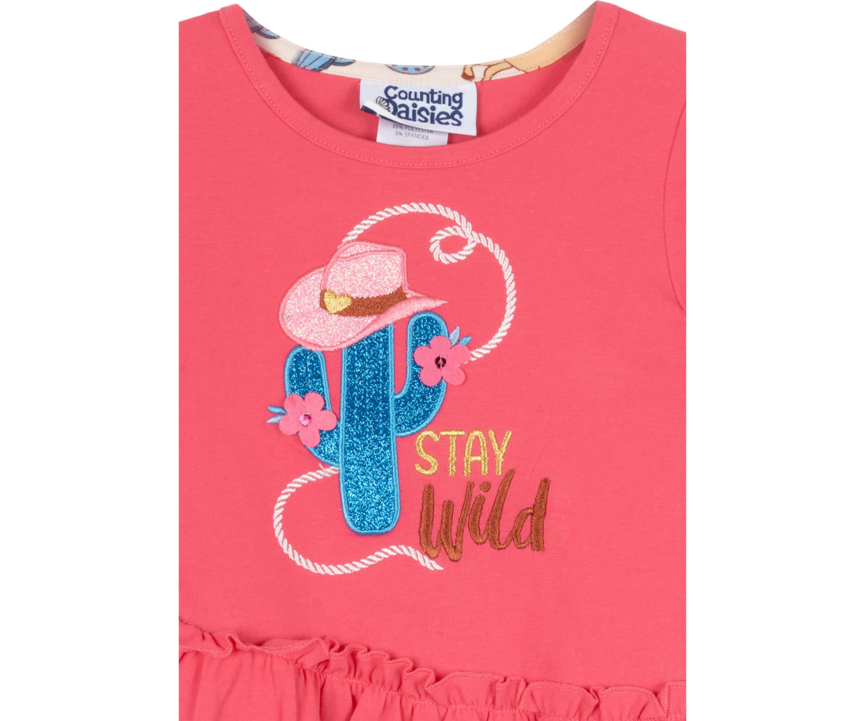 Toddler Girls Stay Wild Cactus Graphic Top