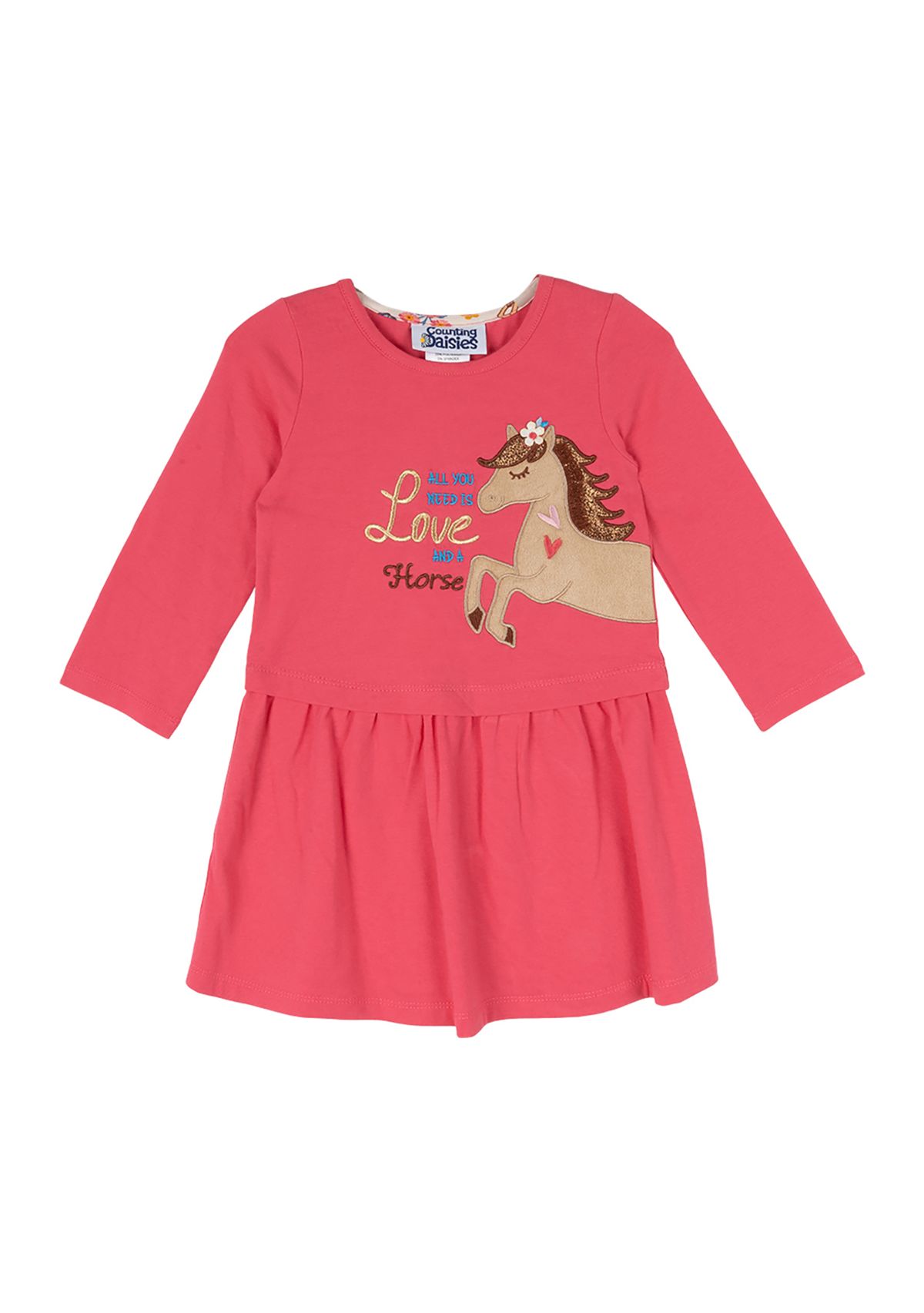 Toddler Girls Horse Graphic Dress