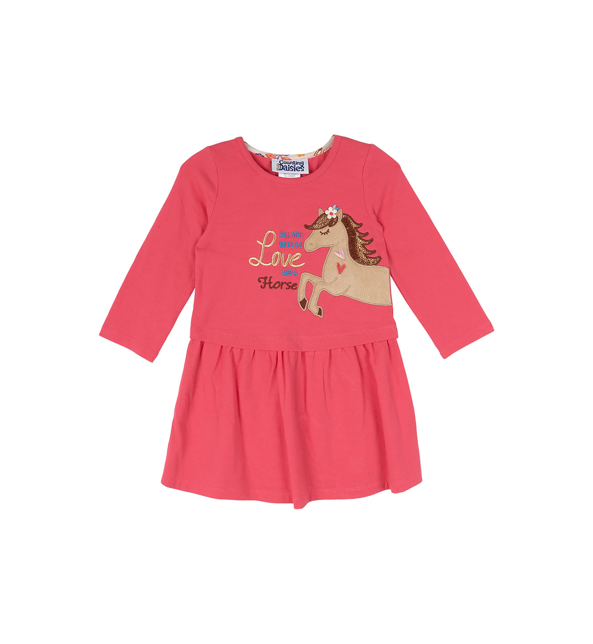 Toddler Girls Horse Graphic Dress