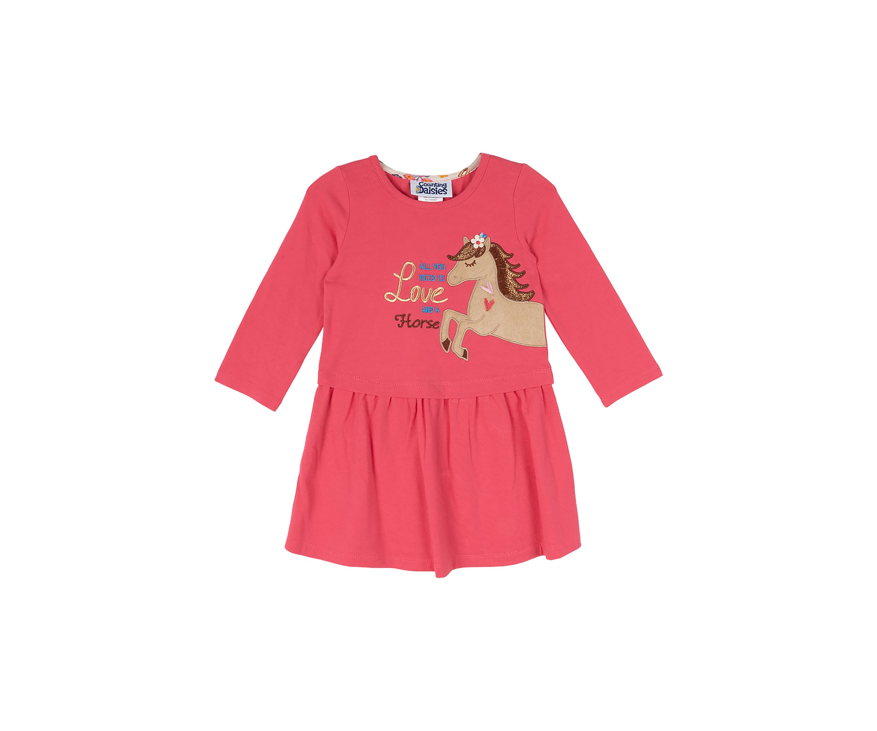 Toddler Girls Horse Graphic Dress