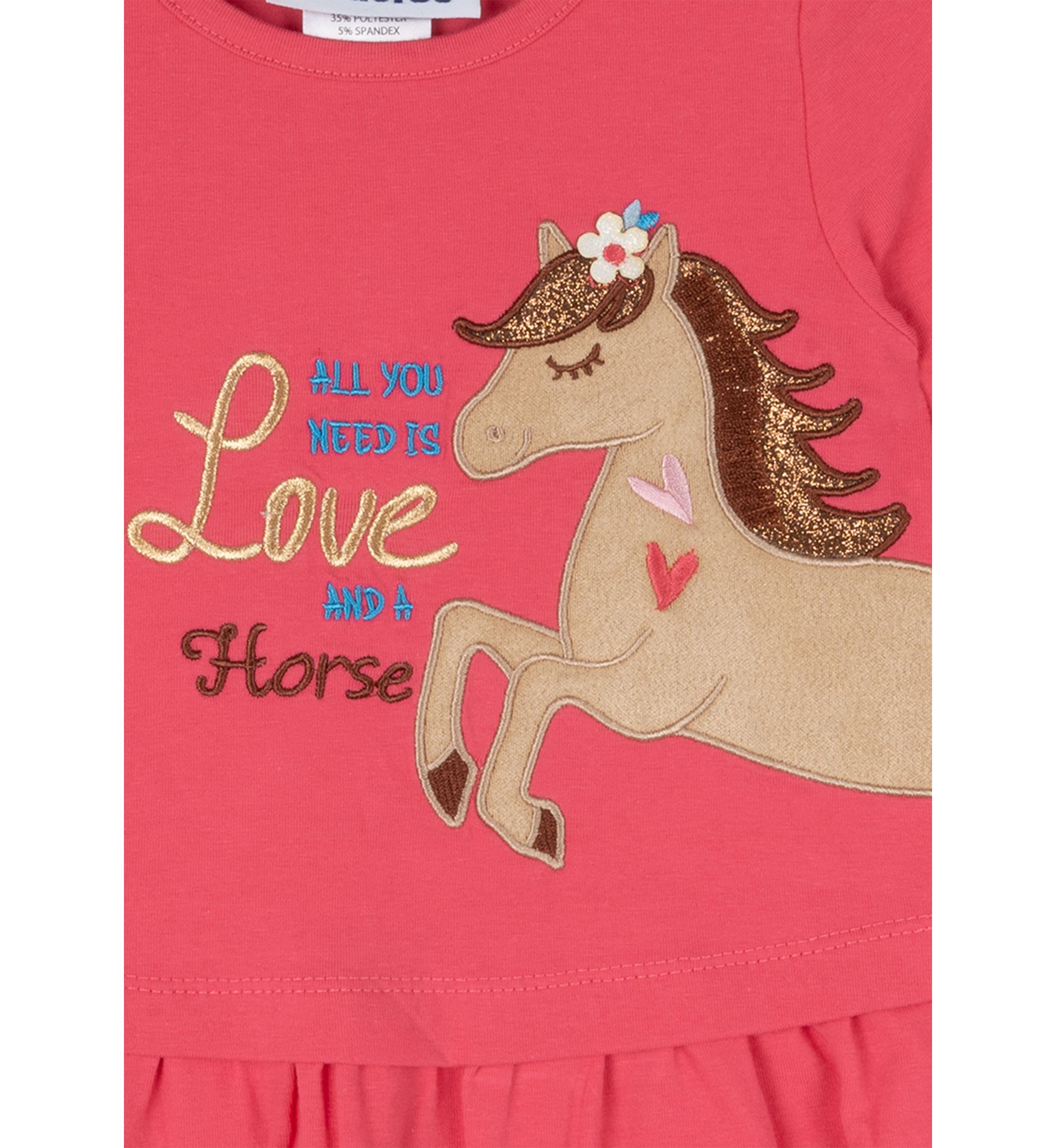 Toddler Girls Horse Graphic Dress