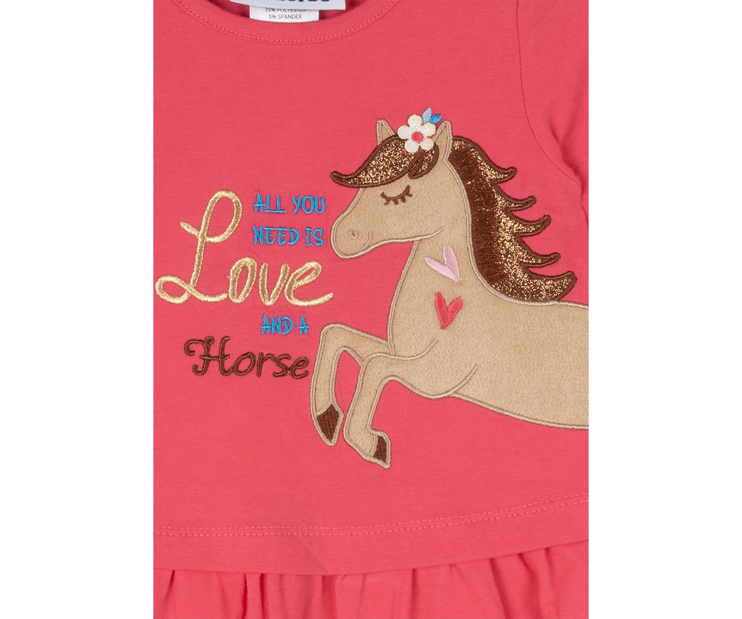 Toddler Girls Horse Graphic Dress