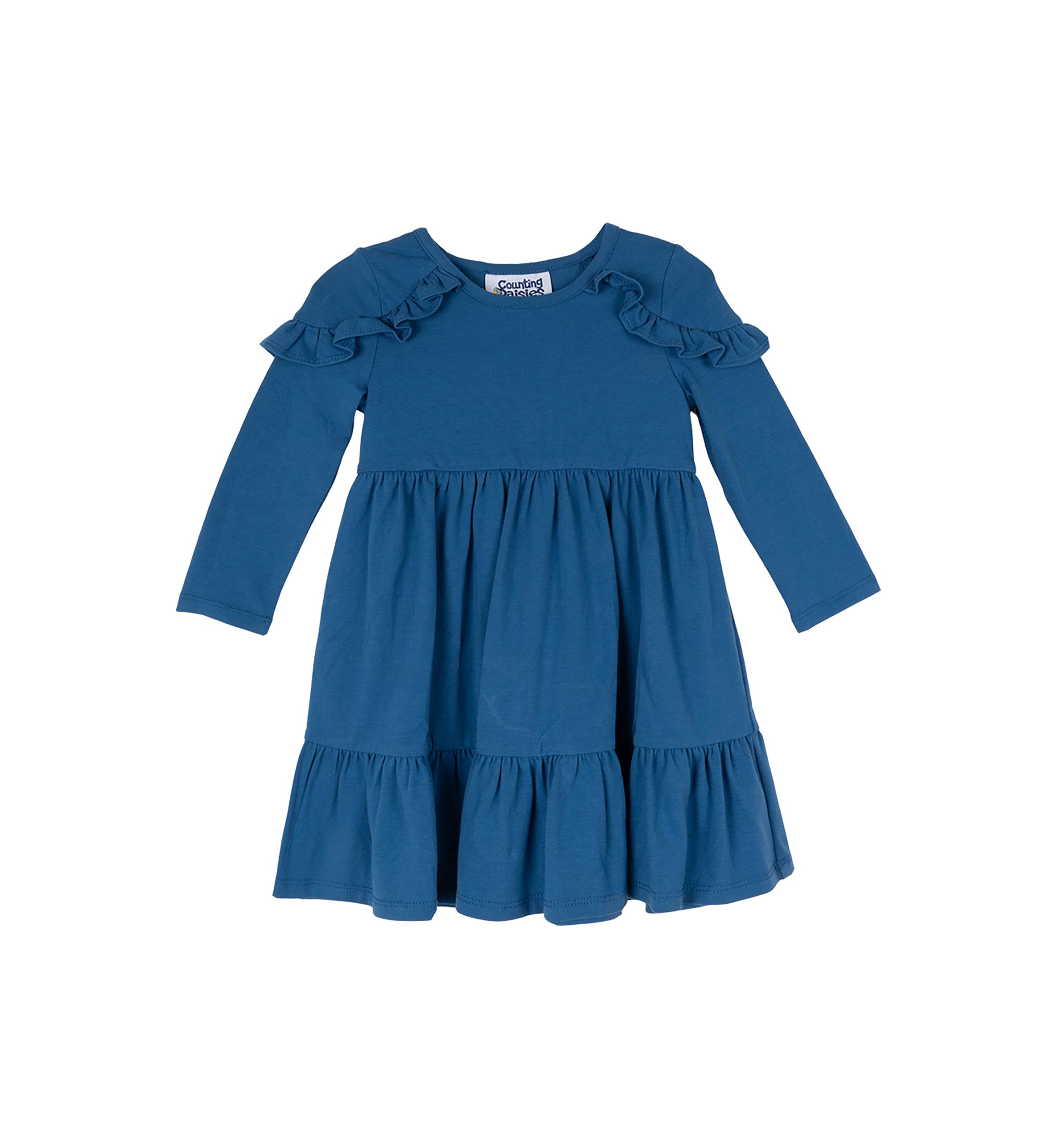 Toddler Girls Solid Ruffle Dress