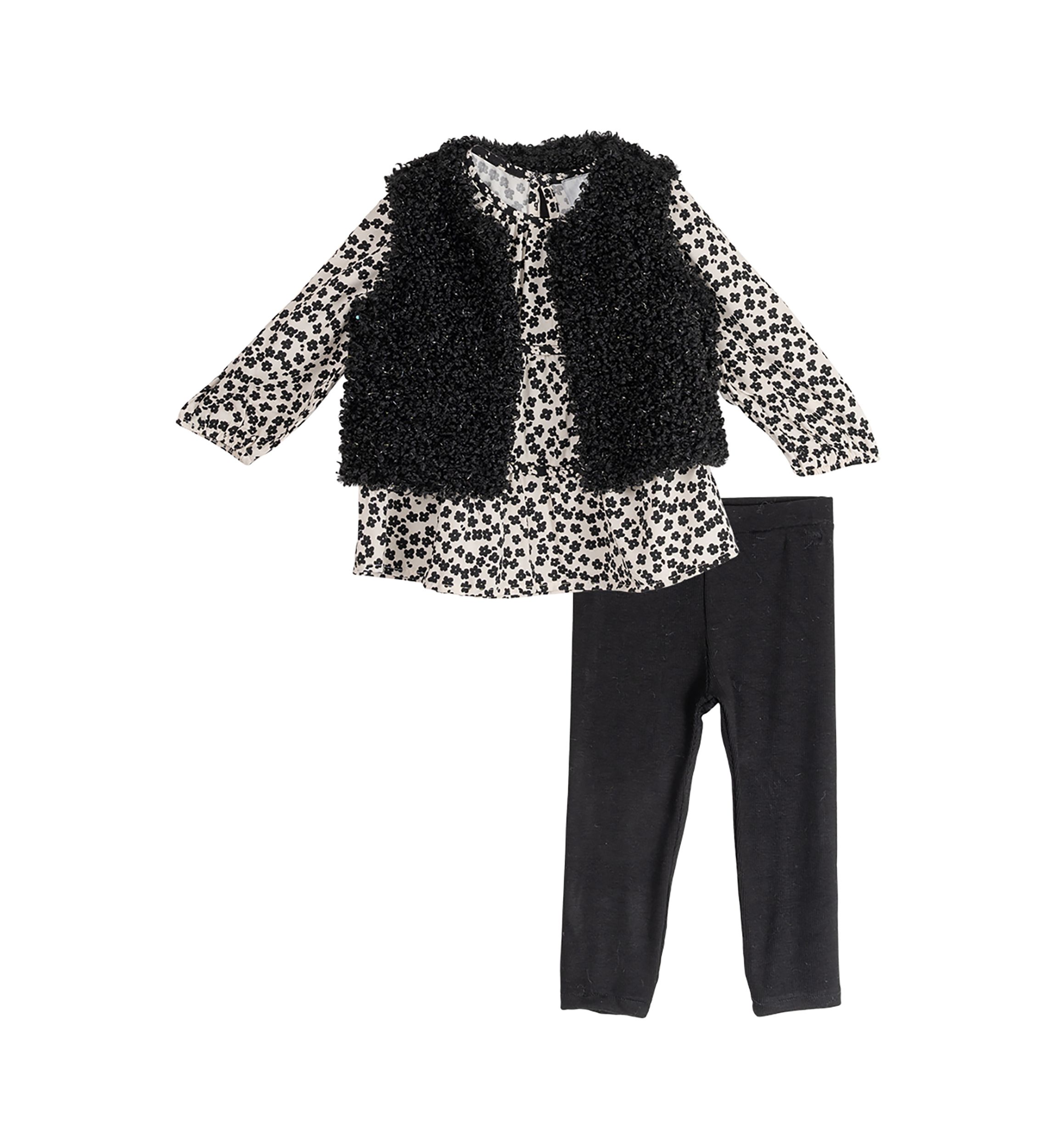 Toddler Girls 3 Piece Sherpa Vest Set