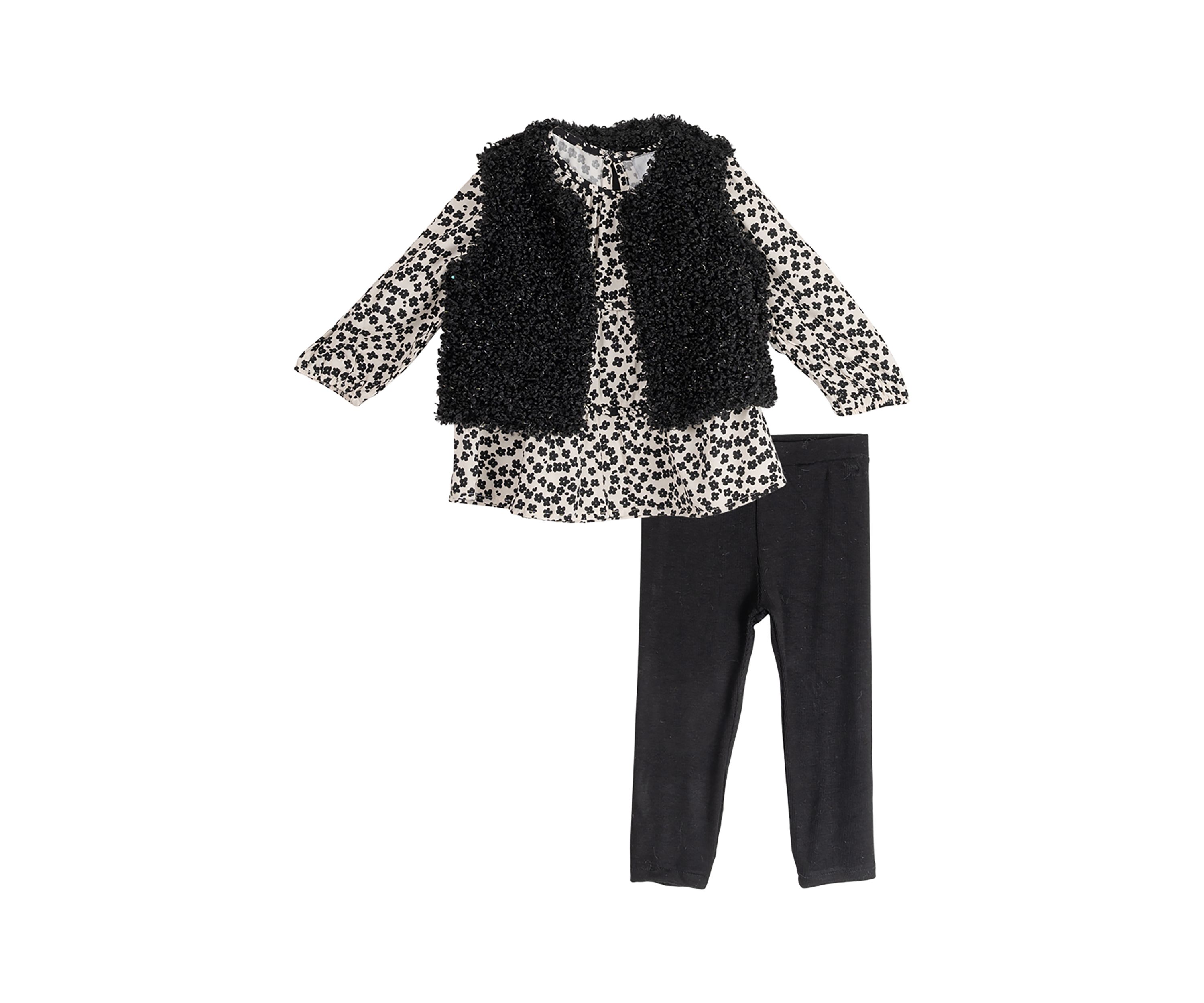 Toddler Girls 3 Piece Sherpa Vest Set
