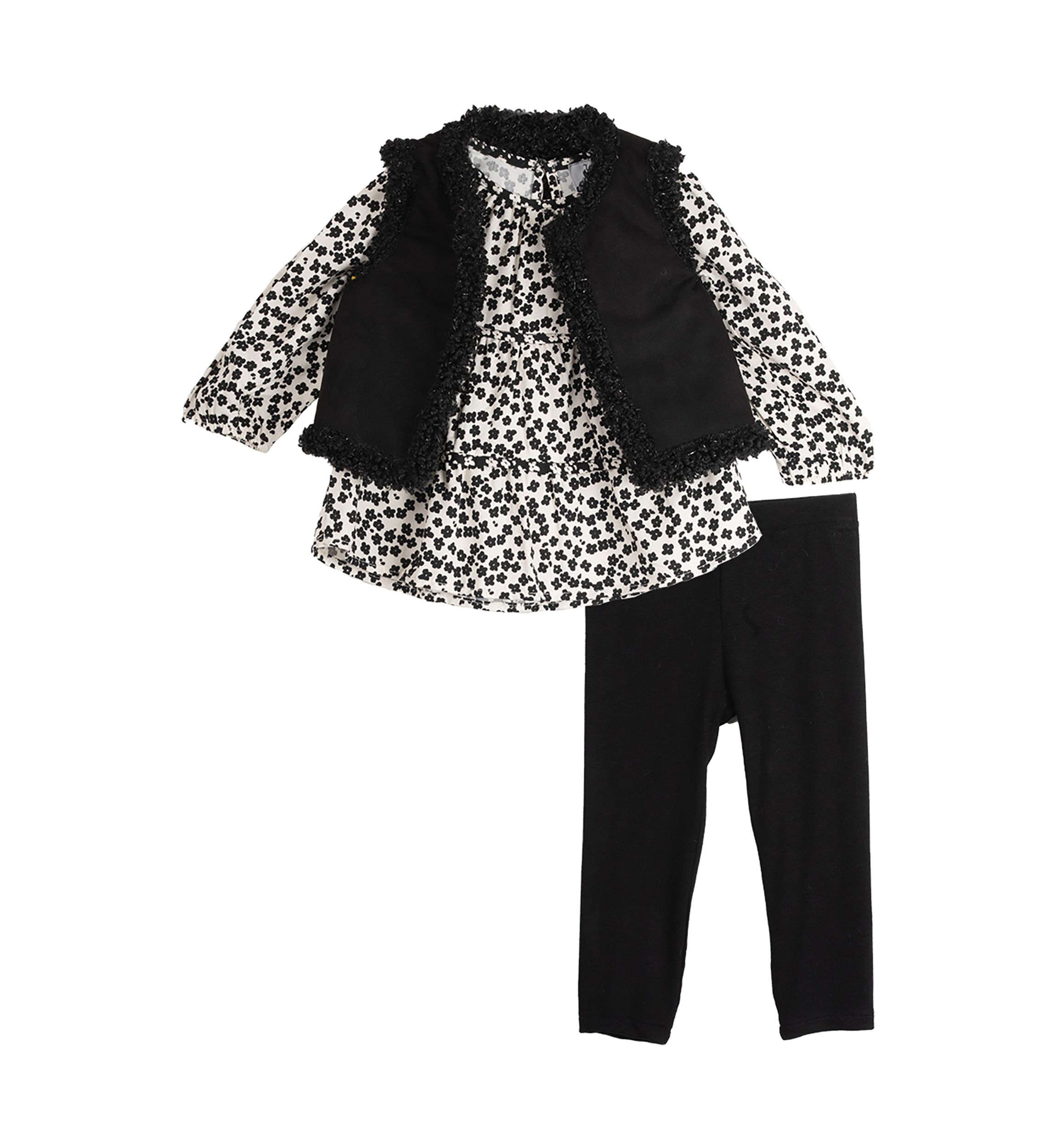 Toddler Girls 3 Piece Sherpa Vest Set