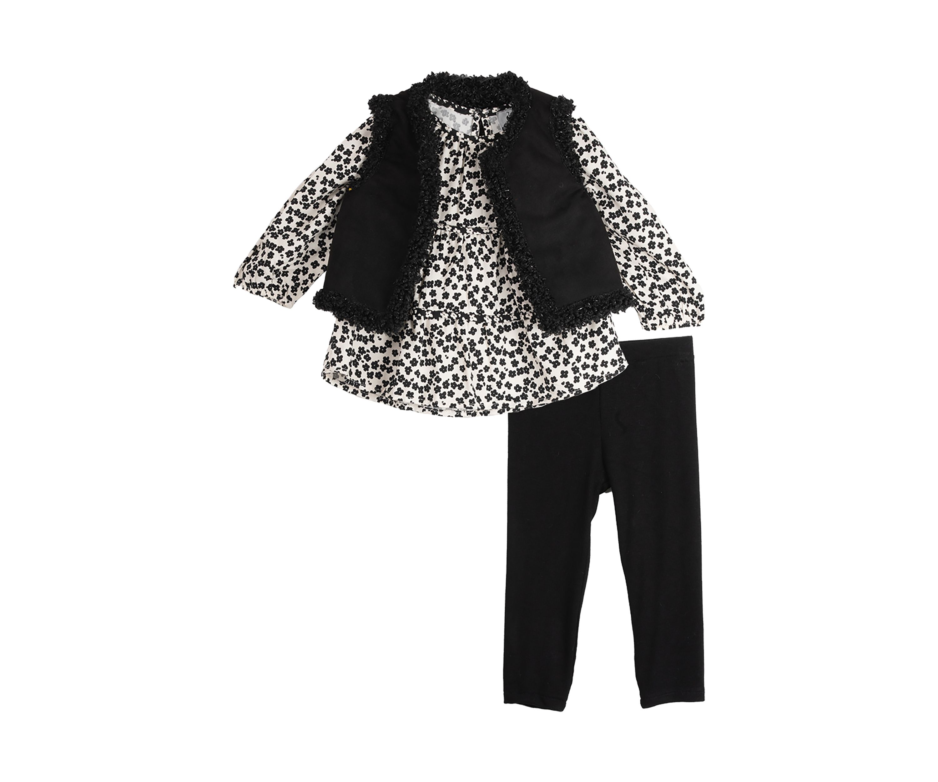 Toddler Girls 3 Piece Sherpa Vest Set