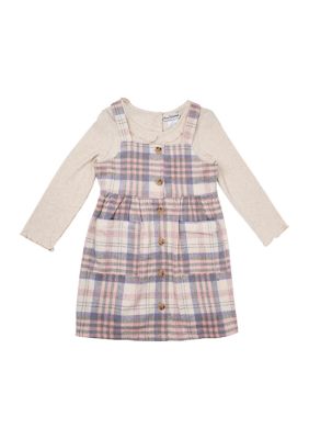 Rare Editions Toddler Girls 2 Piece Printed Jumper Dress Set