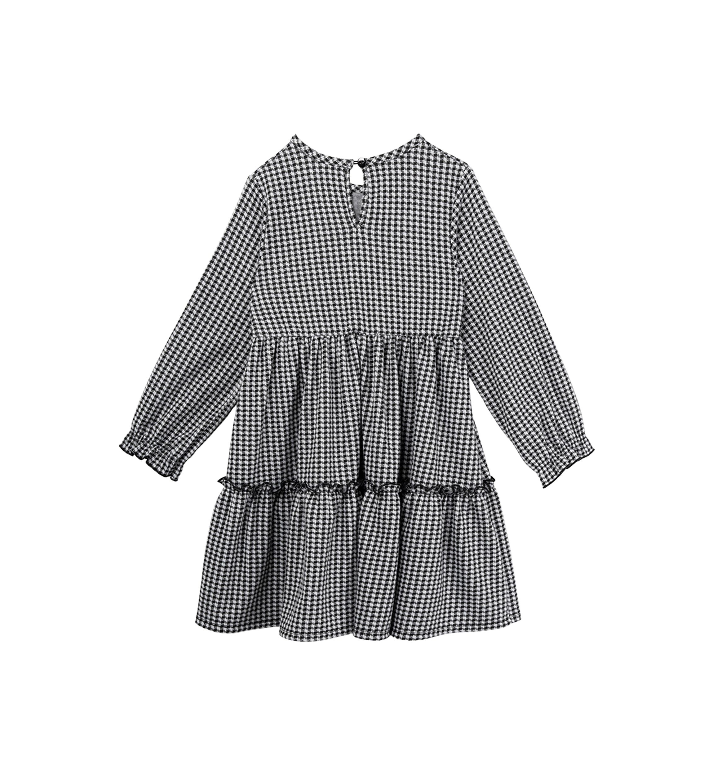 Toddler Girls Check Printed Dress with Bag