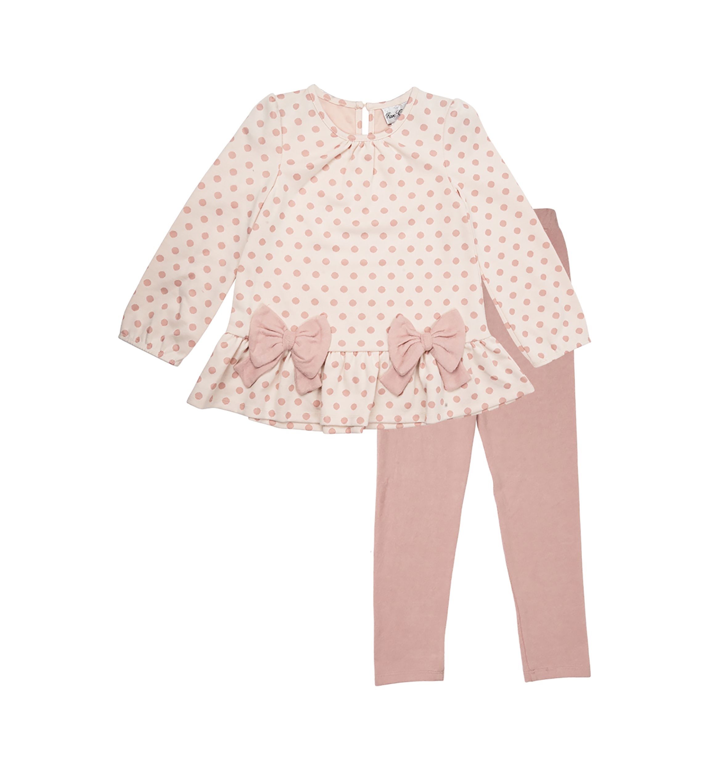 Toddler Girls Polka Dot Printed Top and Leggings Set