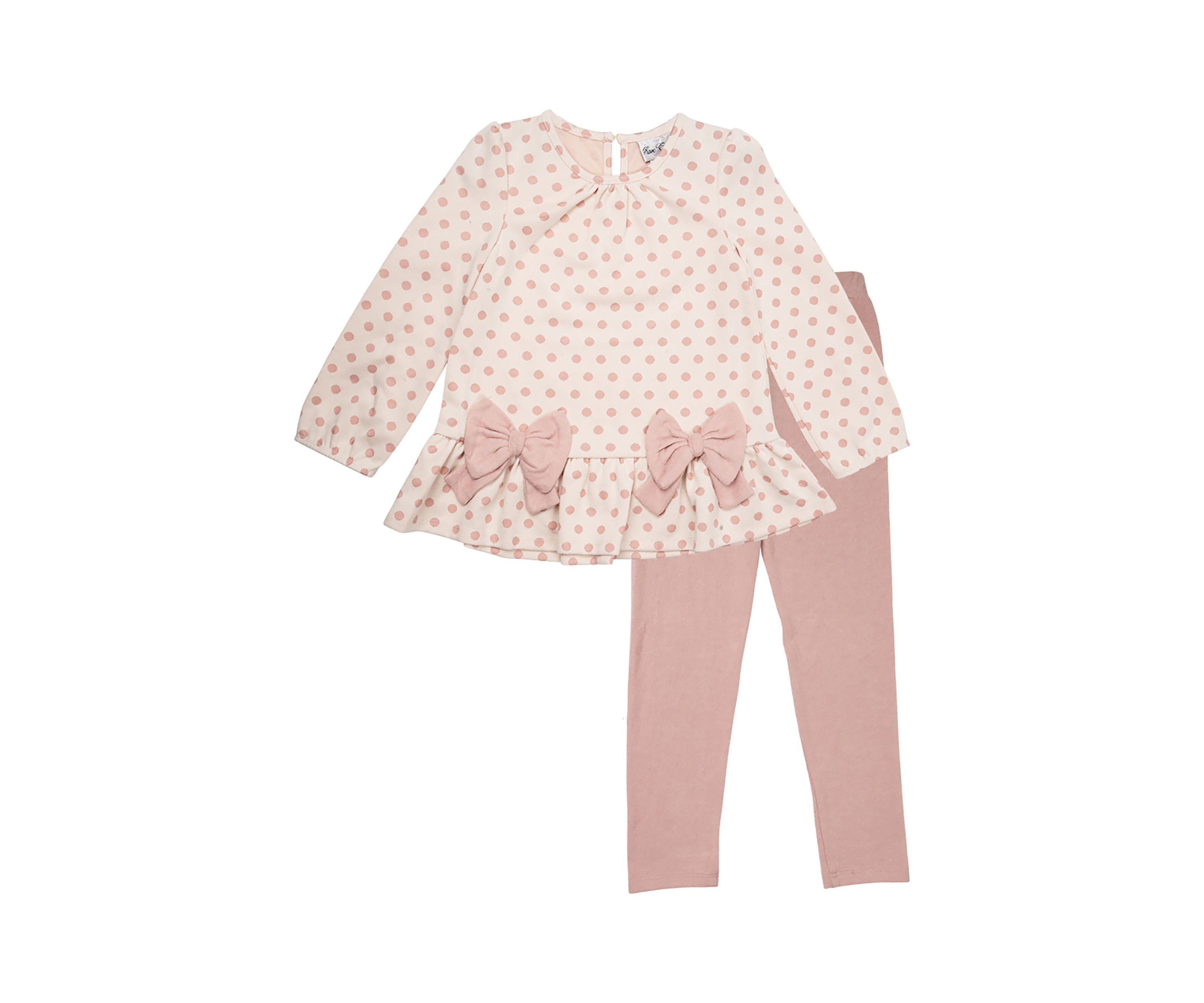 Toddler Girls Polka Dot Printed Top and Leggings Set