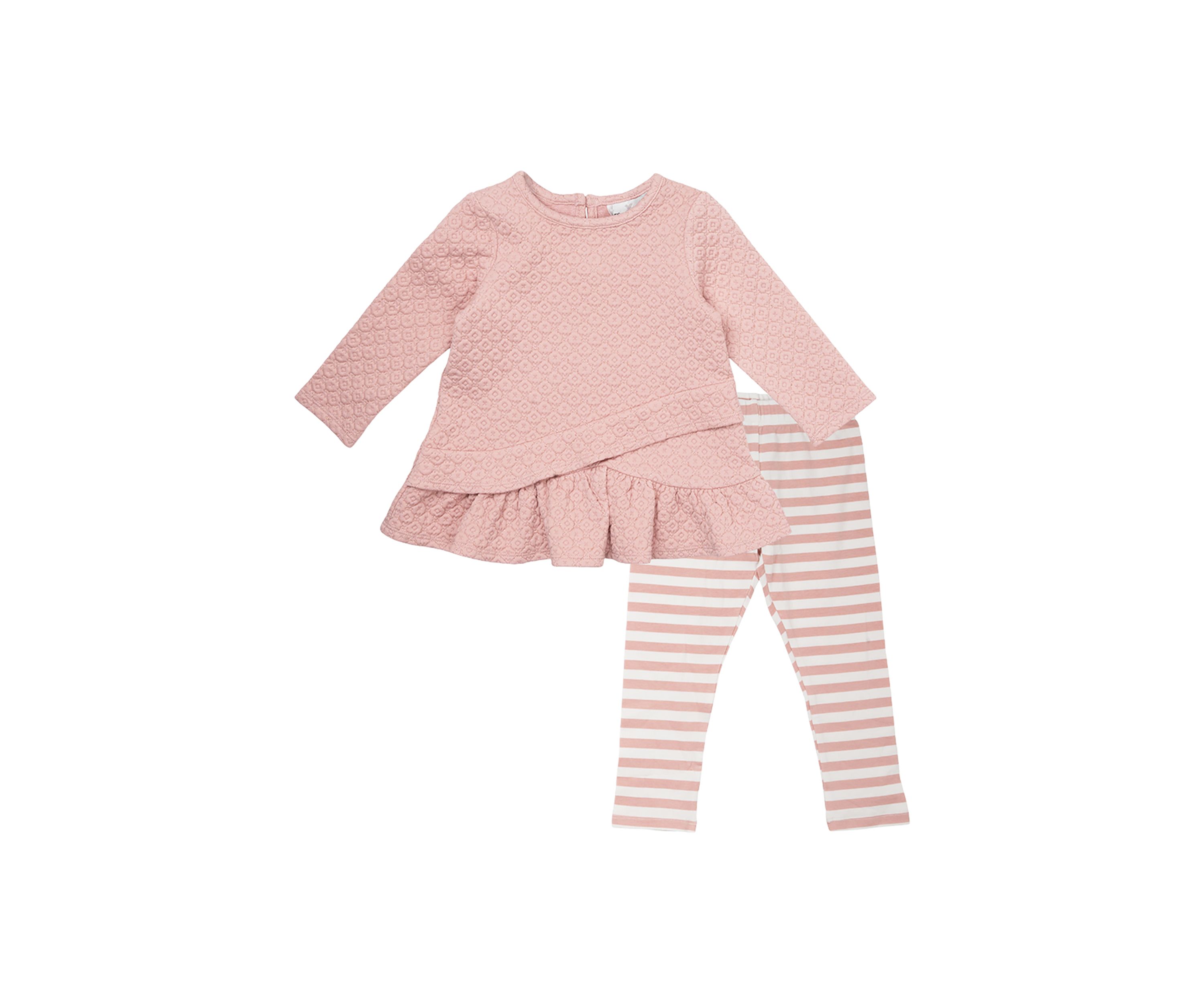 Toddler Girls Textured Top and Printed Leggings Set