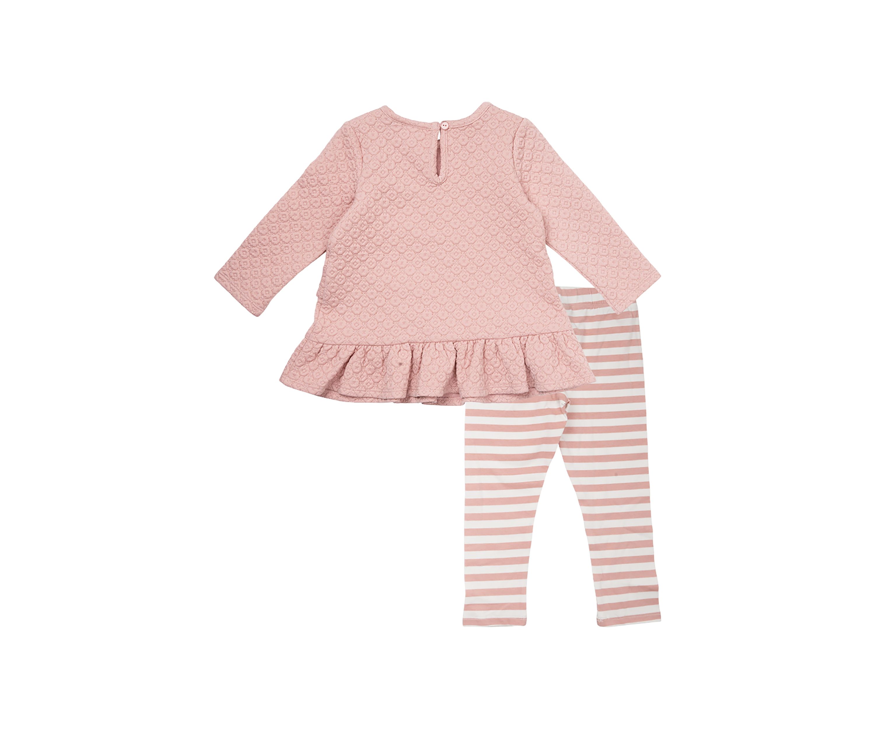 Toddler Girls Textured Top and Printed Leggings Set
