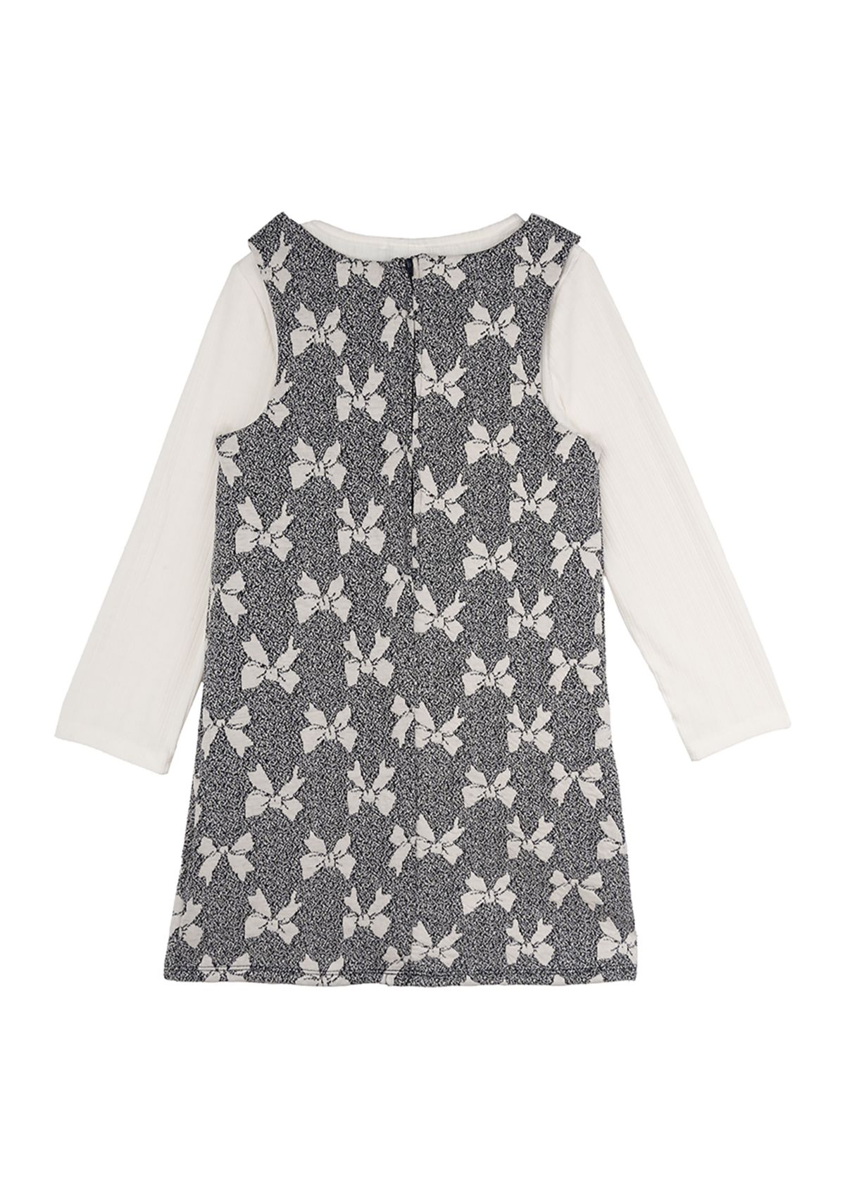 Toddler Girls Bow Printed Jumper Dress Set