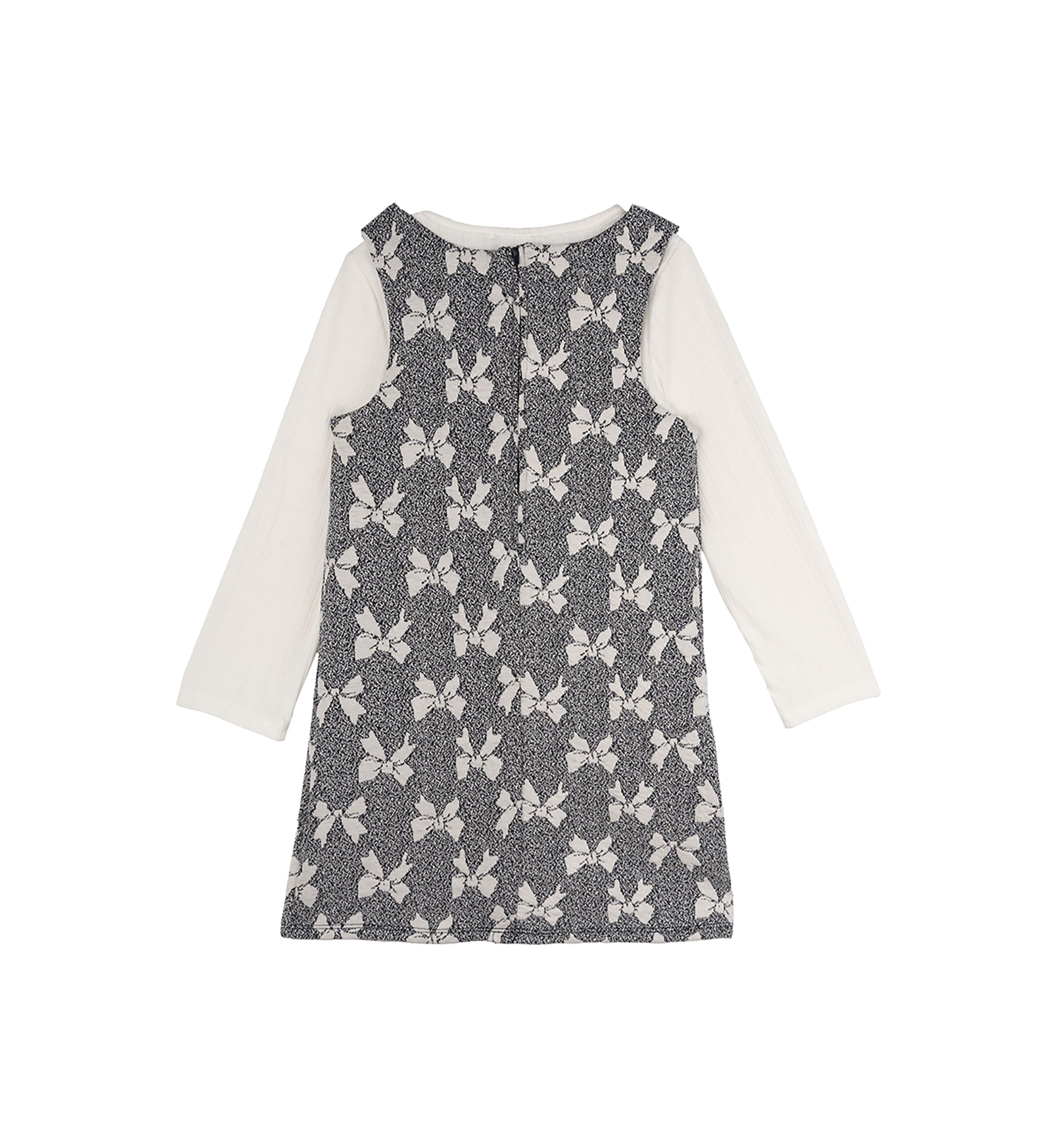 Toddler Girls Bow Printed Jumper Dress Set