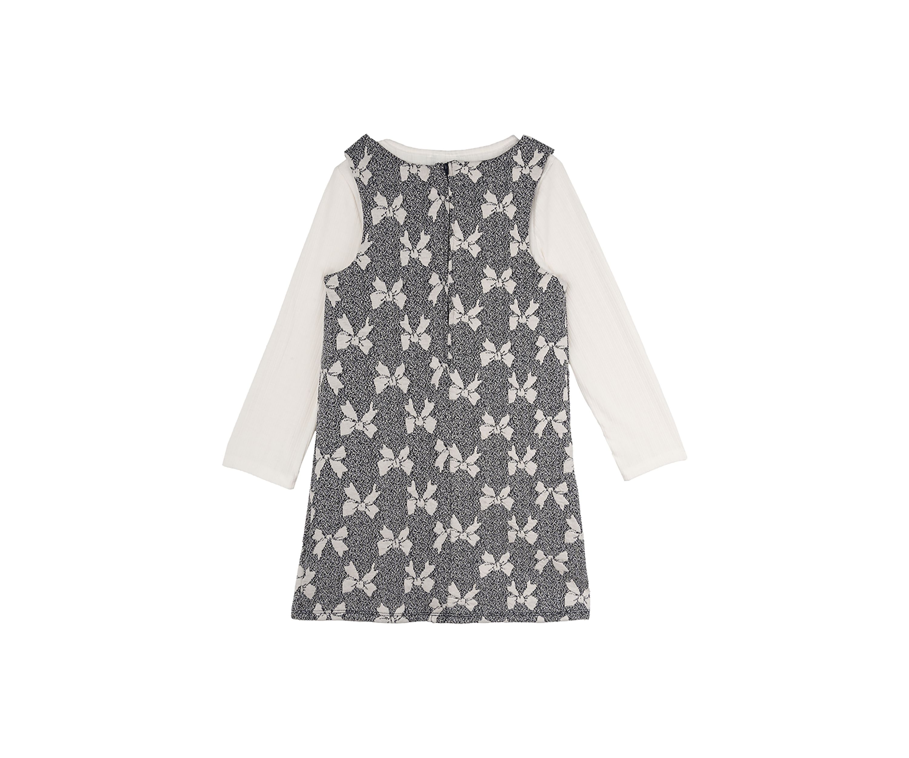 Toddler Girls Bow Printed Jumper Dress Set