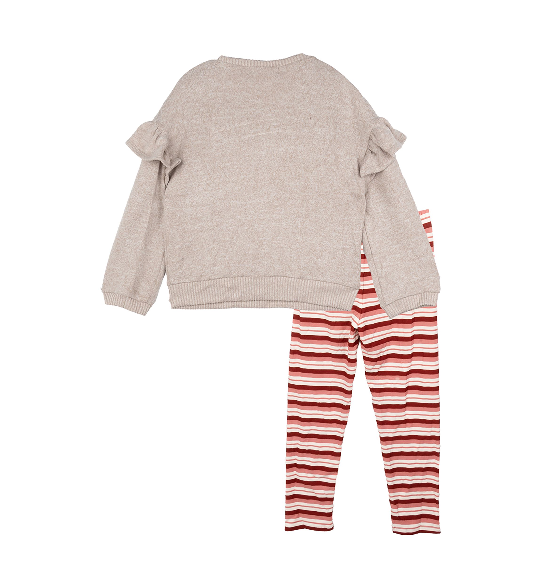 Toddler Girls Butterfly Sweater and Printed Leggings Set