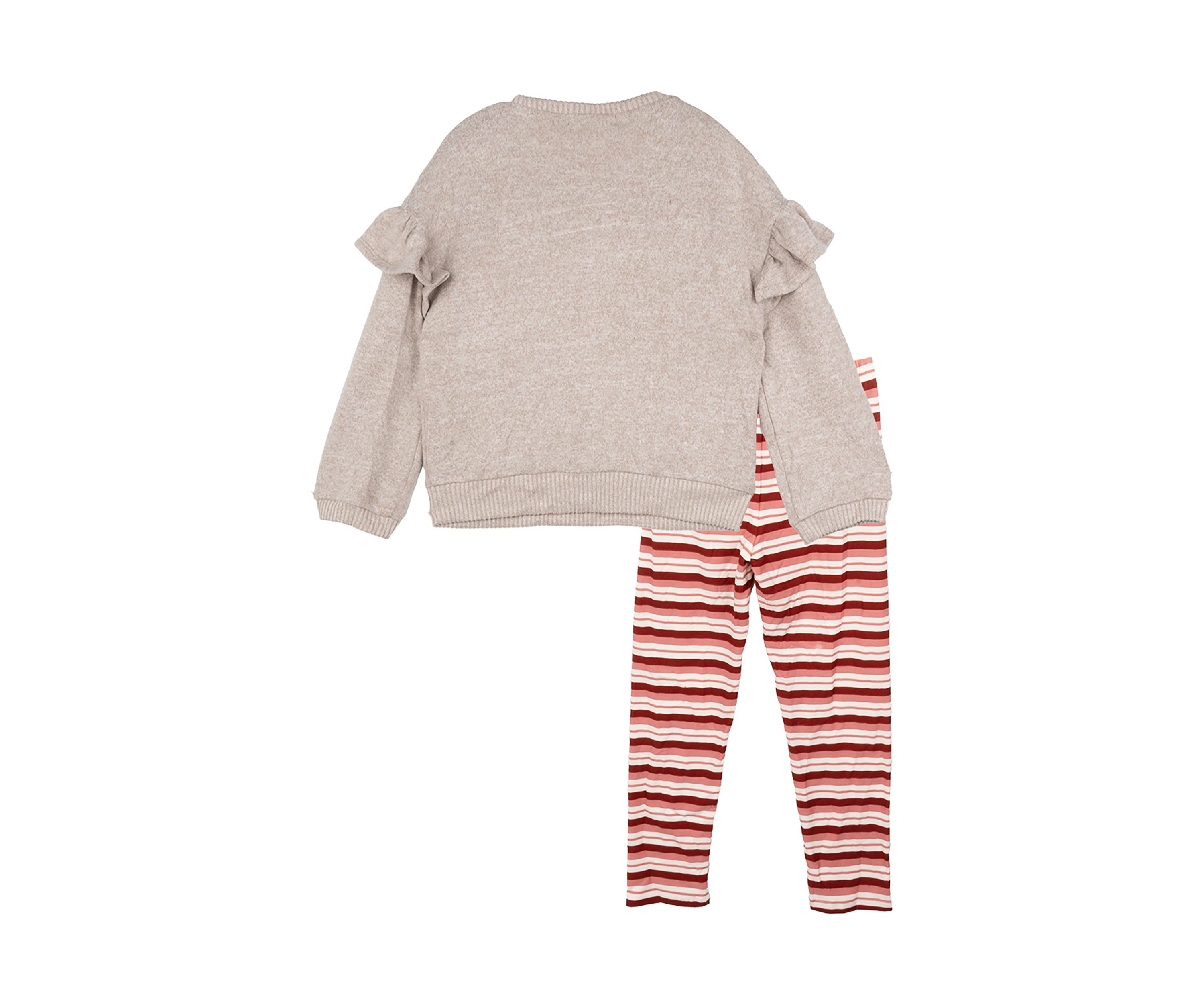 Toddler Girls Butterfly Sweater and Printed Leggings Set