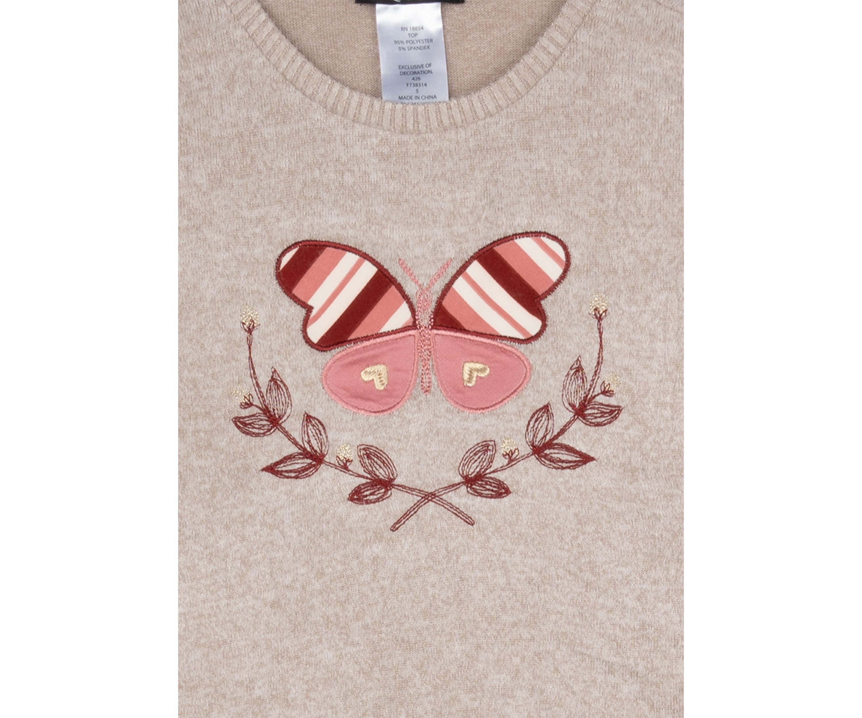 Toddler Girls Butterfly Sweater and Printed Leggings Set