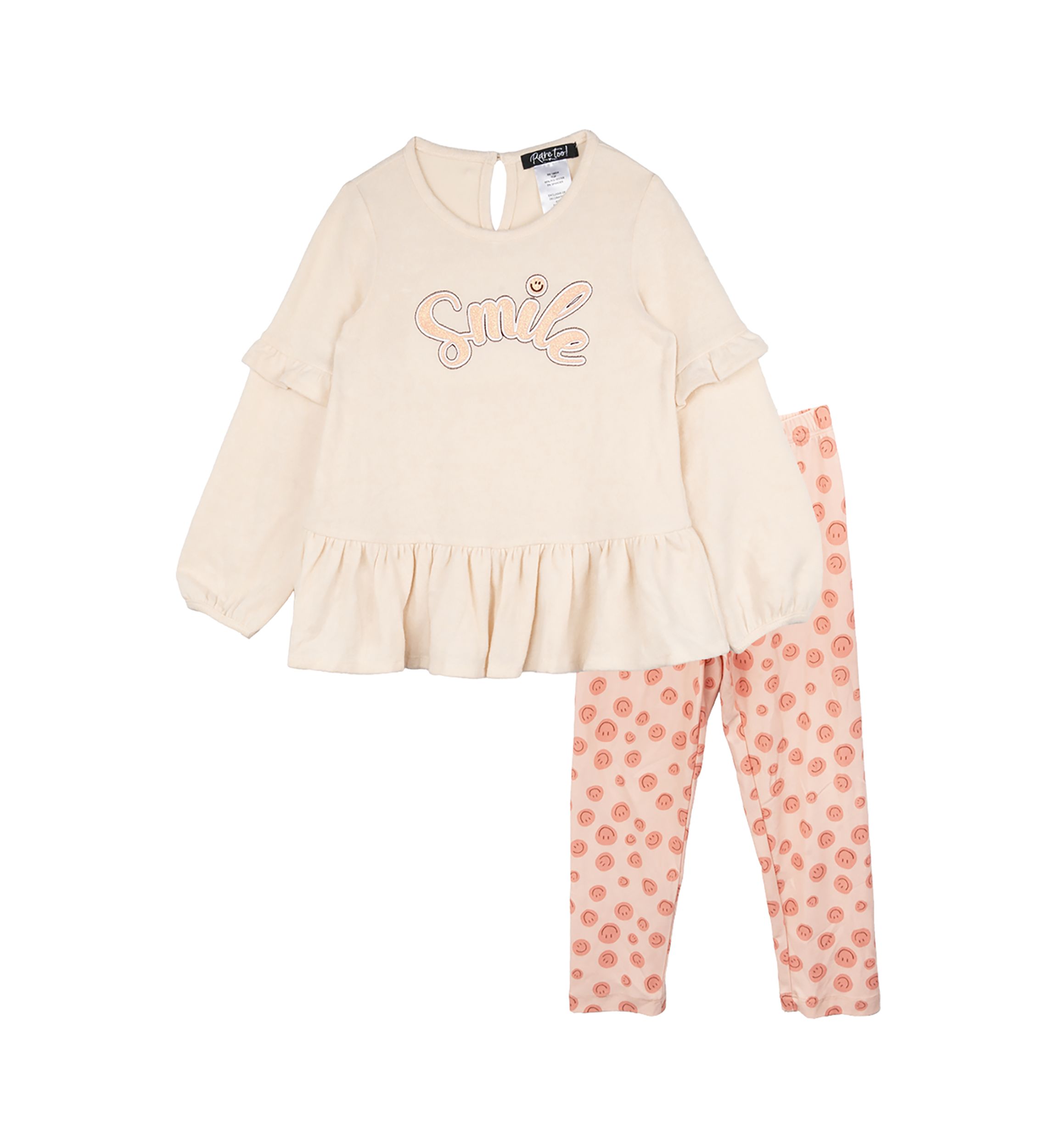 Toddler Girls Smile Graphic Sweatshirt Set