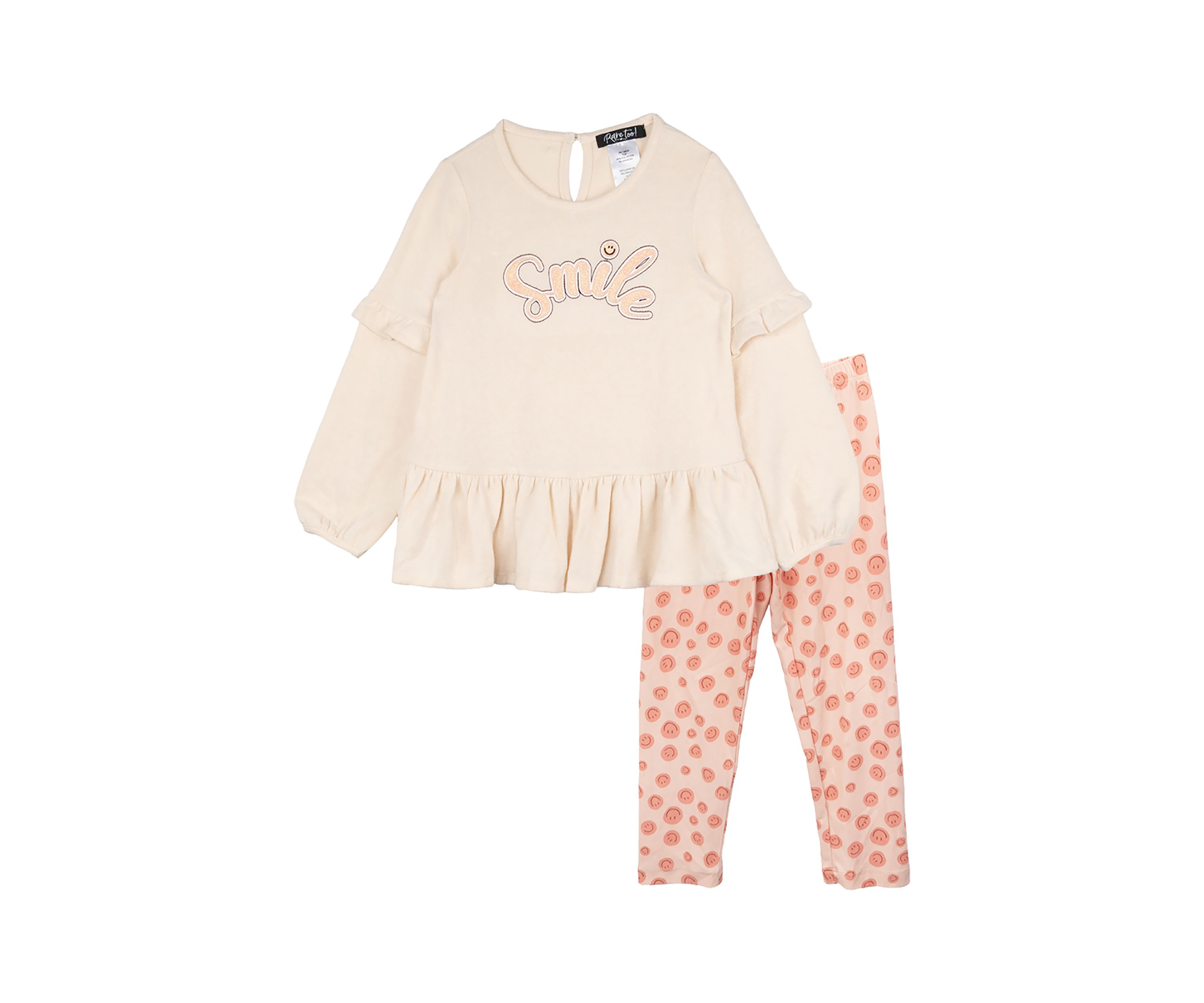 Toddler Girls Smile Graphic Sweatshirt Set