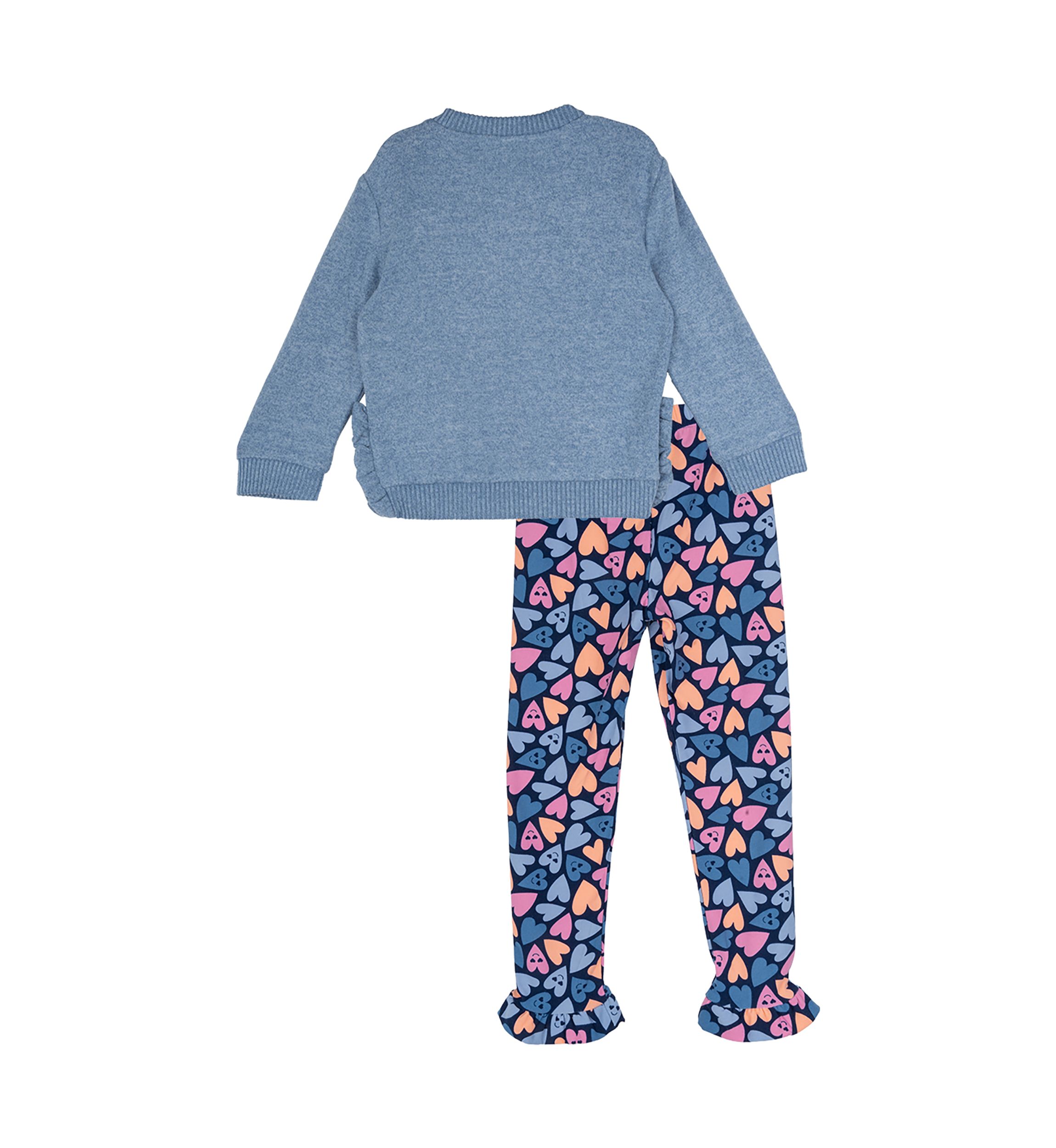 Toddler Girls Smiley Face Graphic Sweatshirt and Printed Leggings Set