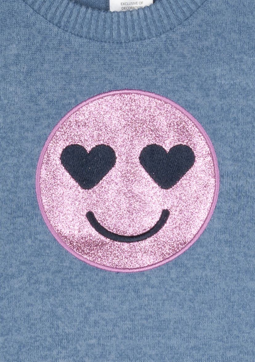 Toddler Girls Smiley Face Graphic Sweatshirt and Printed Leggings Set