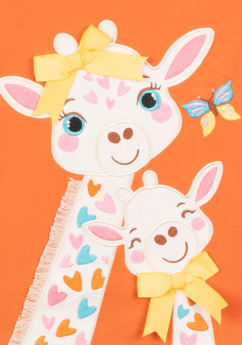 Toddler Girls 2 Piece Giraffe Appliqué Set