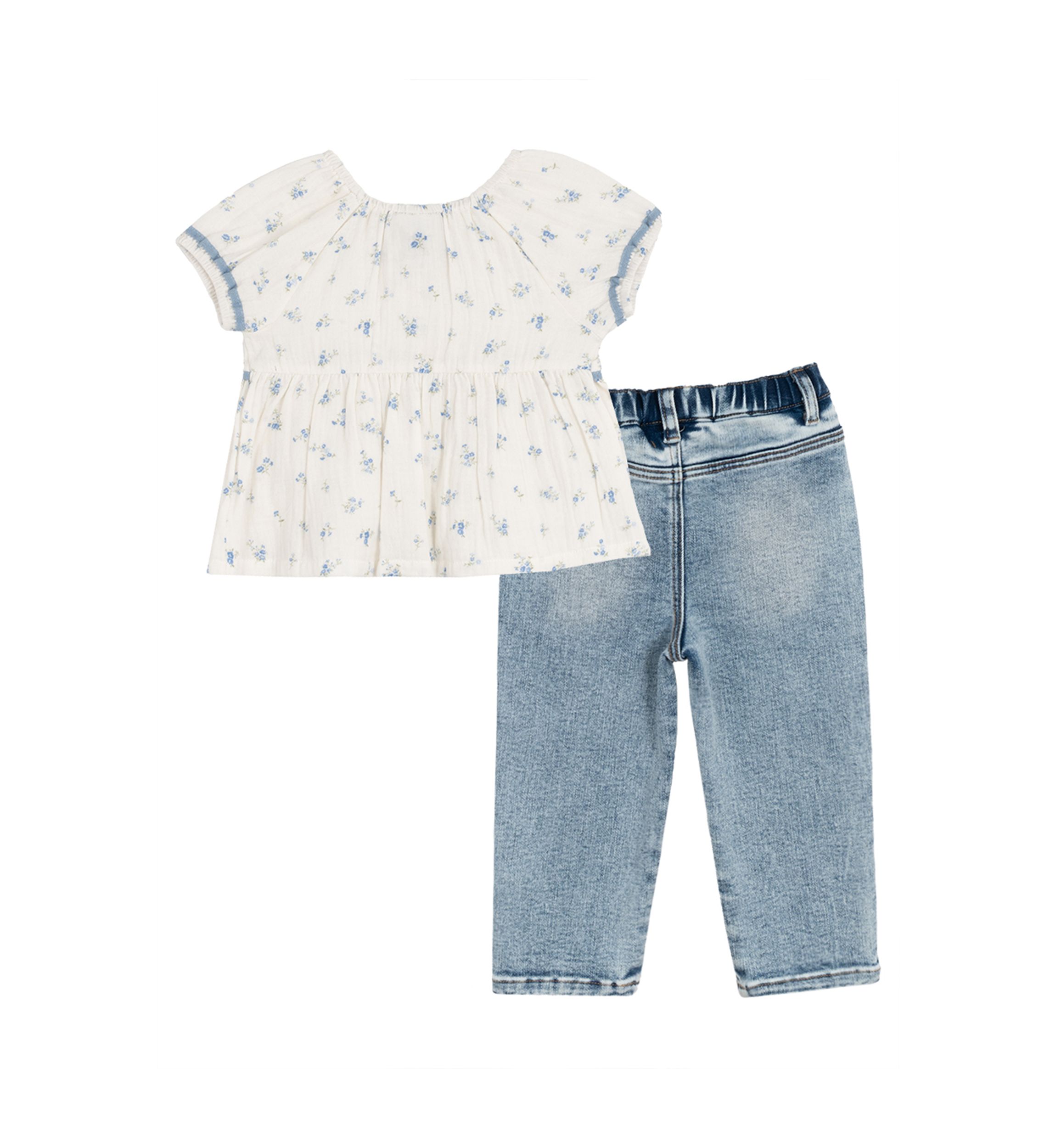 Toddler Girls Printed Woven Top and Pants Set