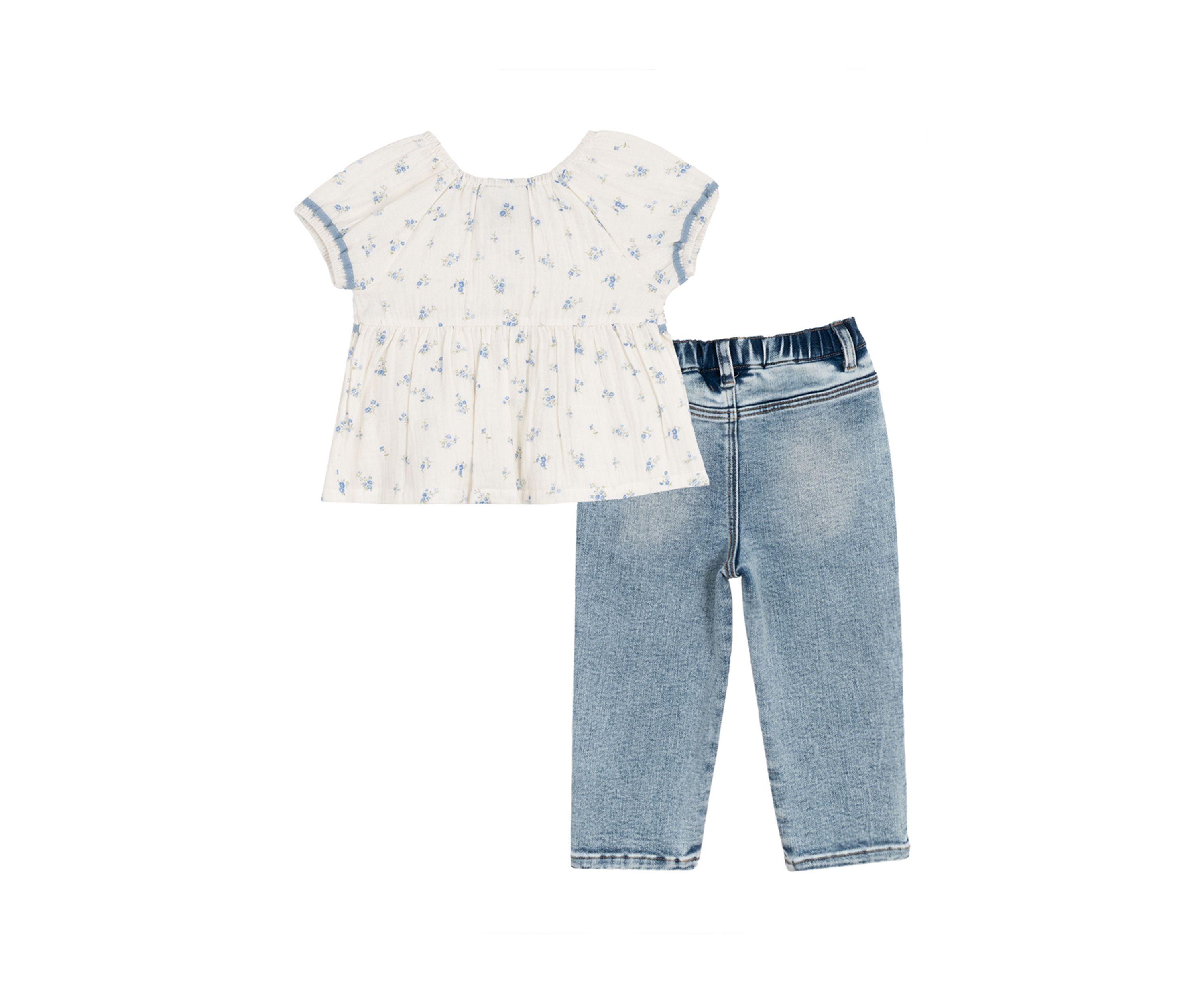 Toddler Girls Printed Woven Top and Pants Set