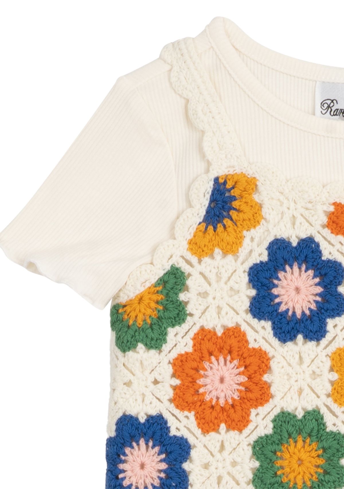 Toddler Girls Crochet Knit Top and Flared Pants Set