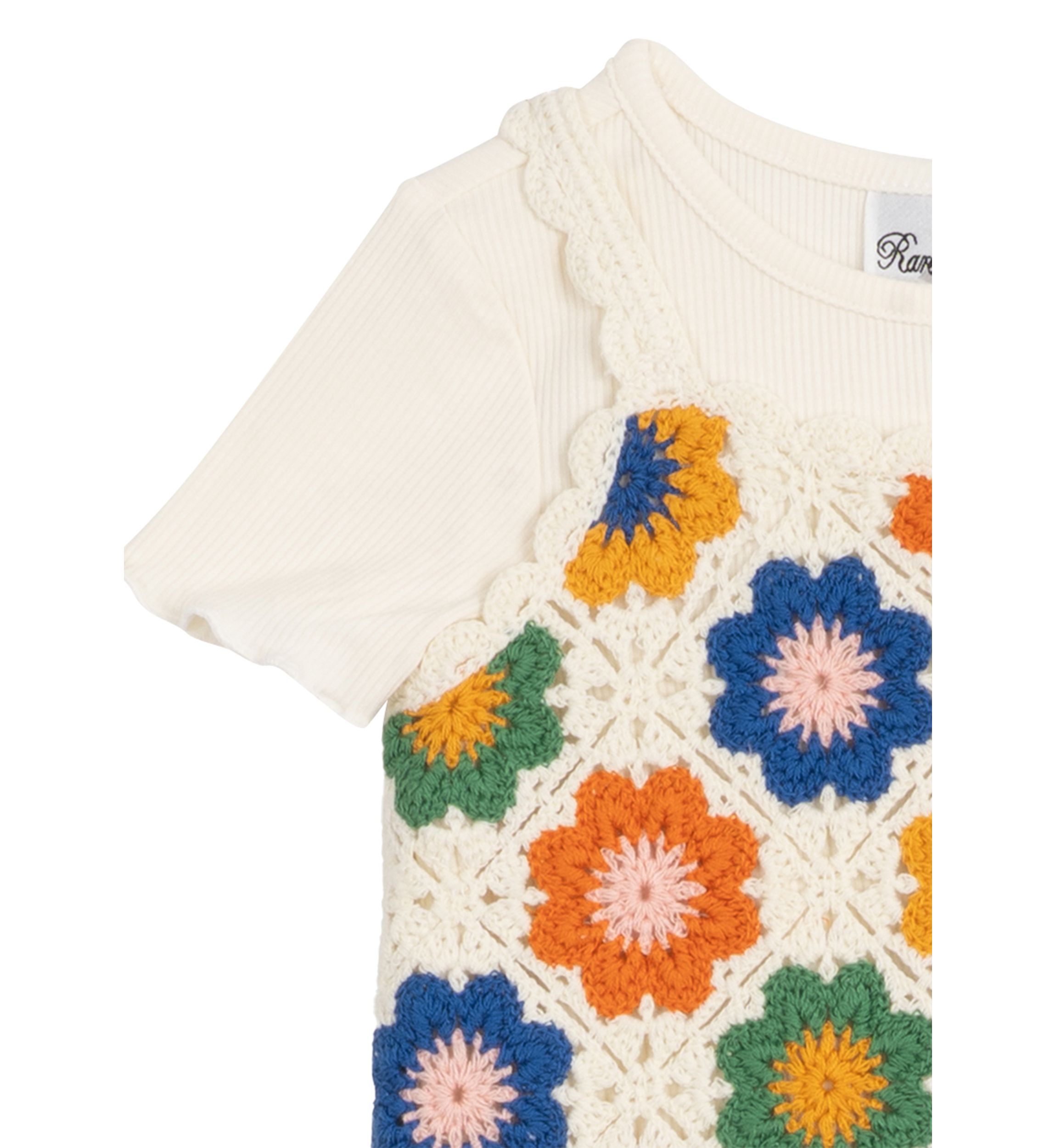 Toddler Girls Crochet Knit Top and Flared Pants Set