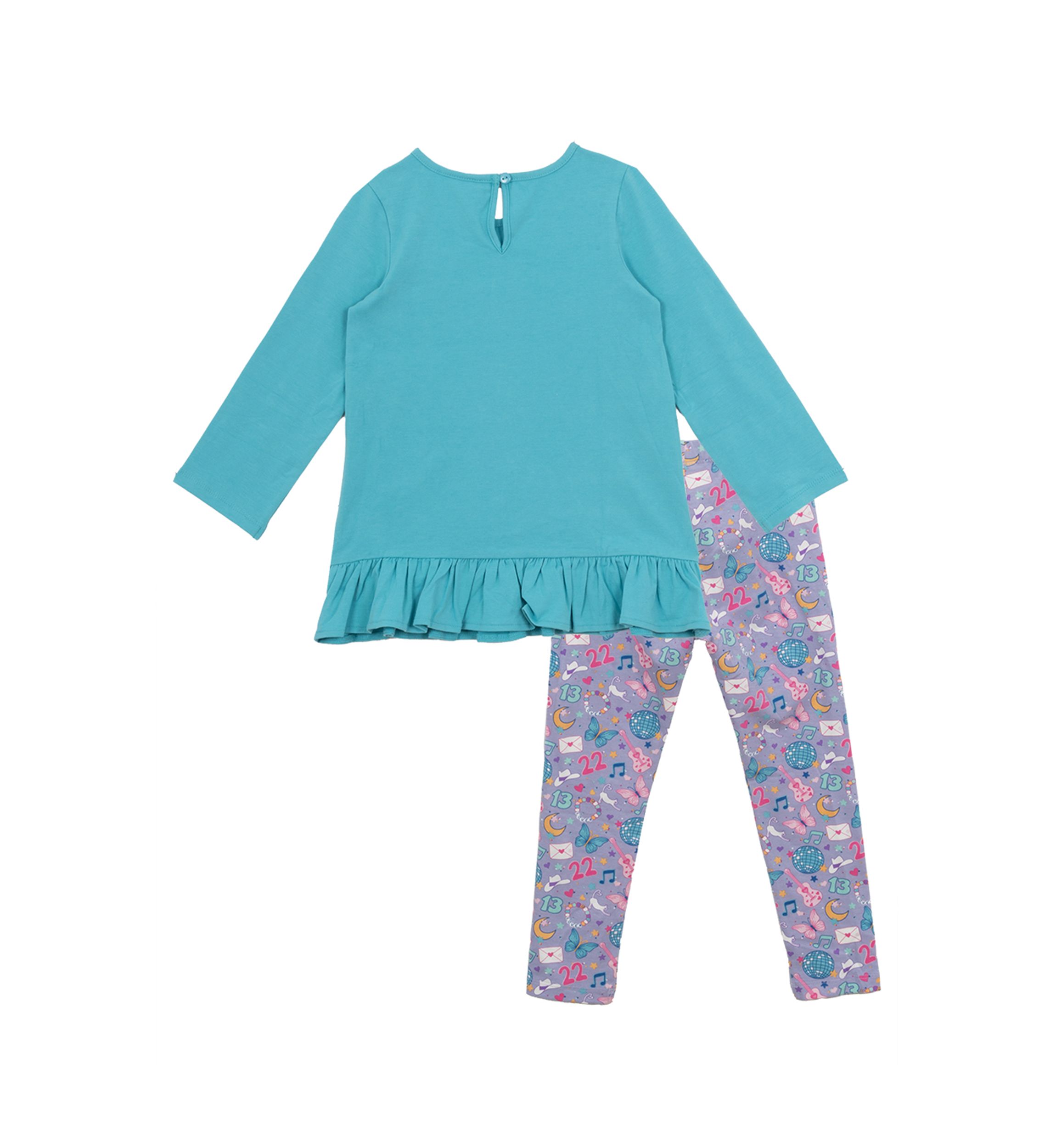 Toddler Girls 2 Piece Cat Appliqué Set
