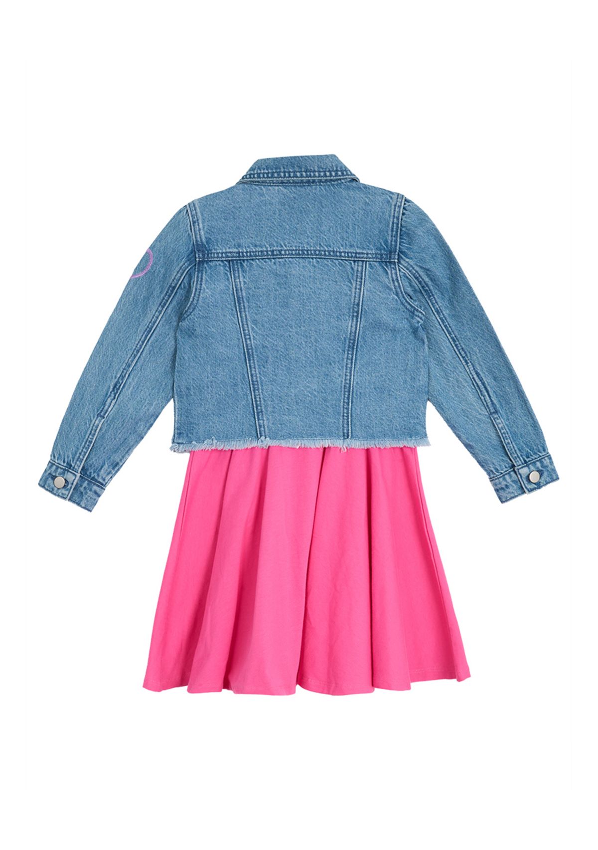 Toddler Girls Denim Jacket with Glitter Hearts Set