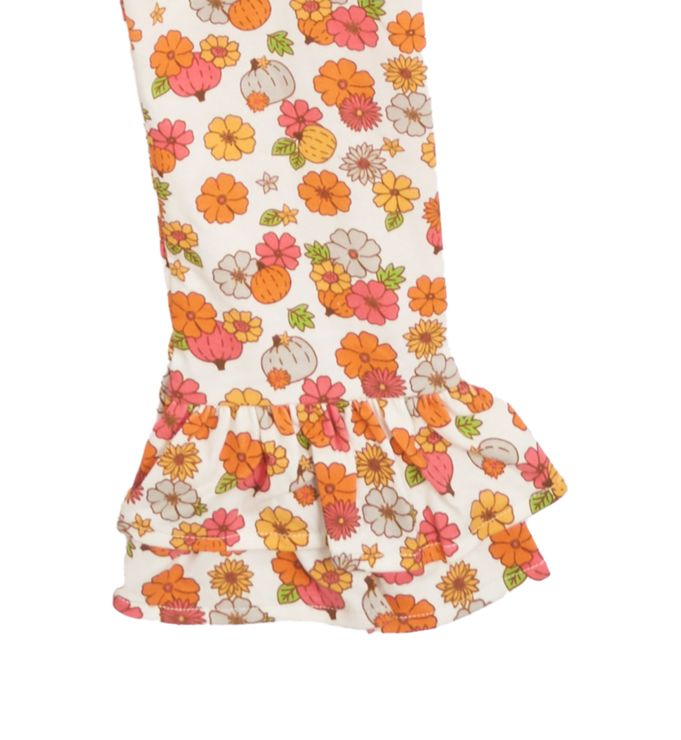 Toddler Girls Polka Dot Pumpkin Appliqué Top and Leggings Set