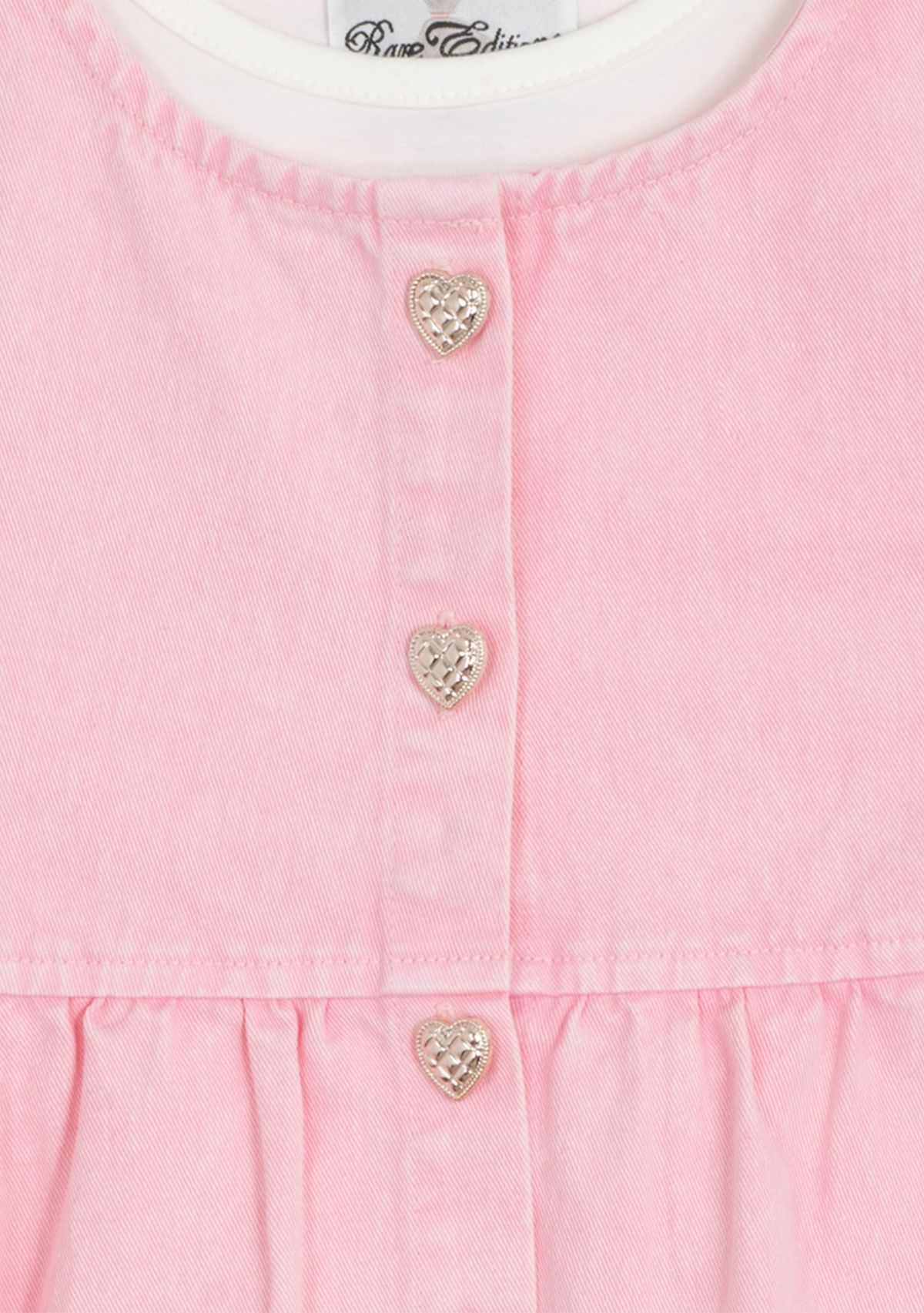 Toddler Girls Acid Wash Denim Dress with Button Closure