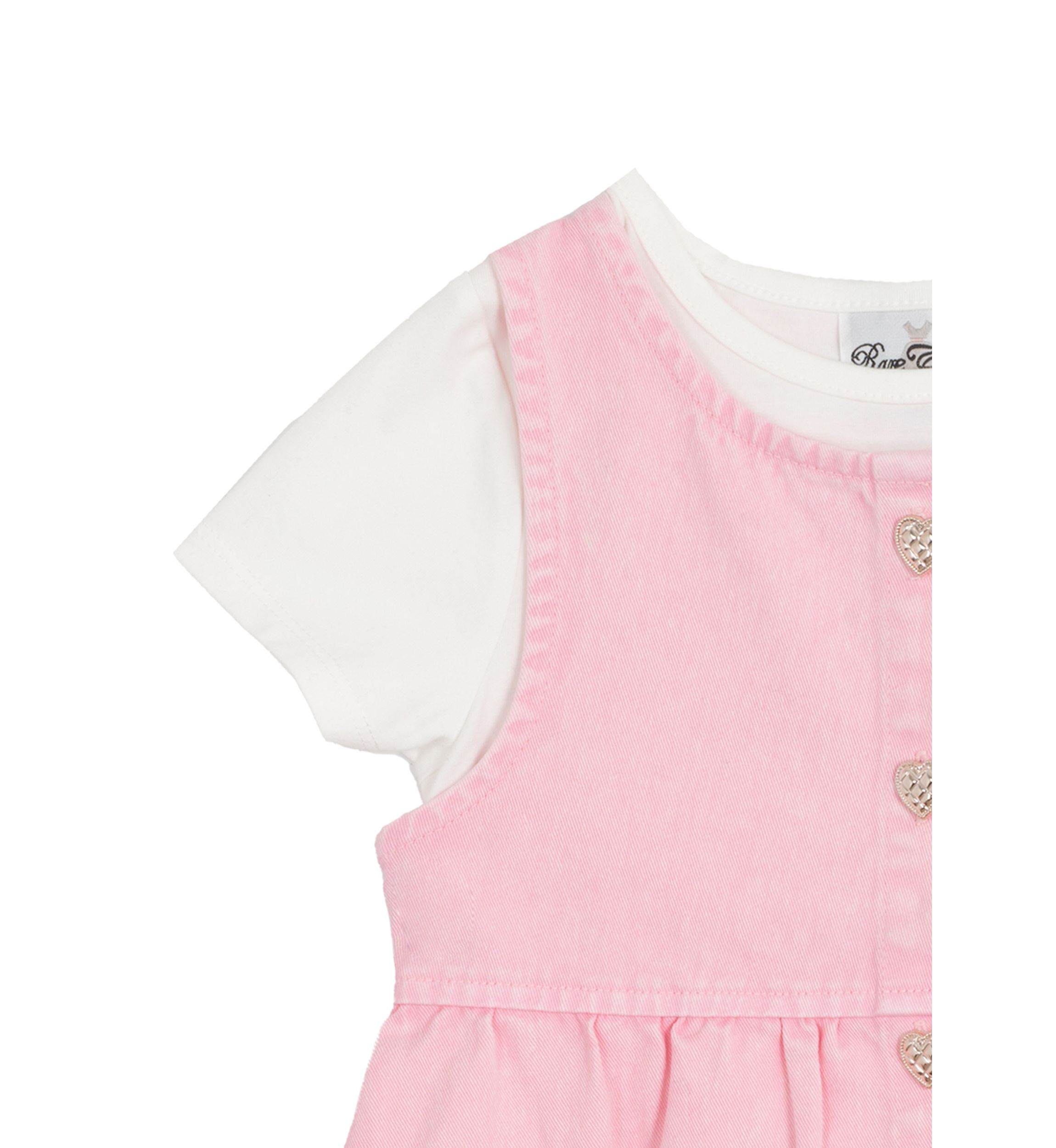 Toddler Girls Acid Wash Denim Dress with Button Closure